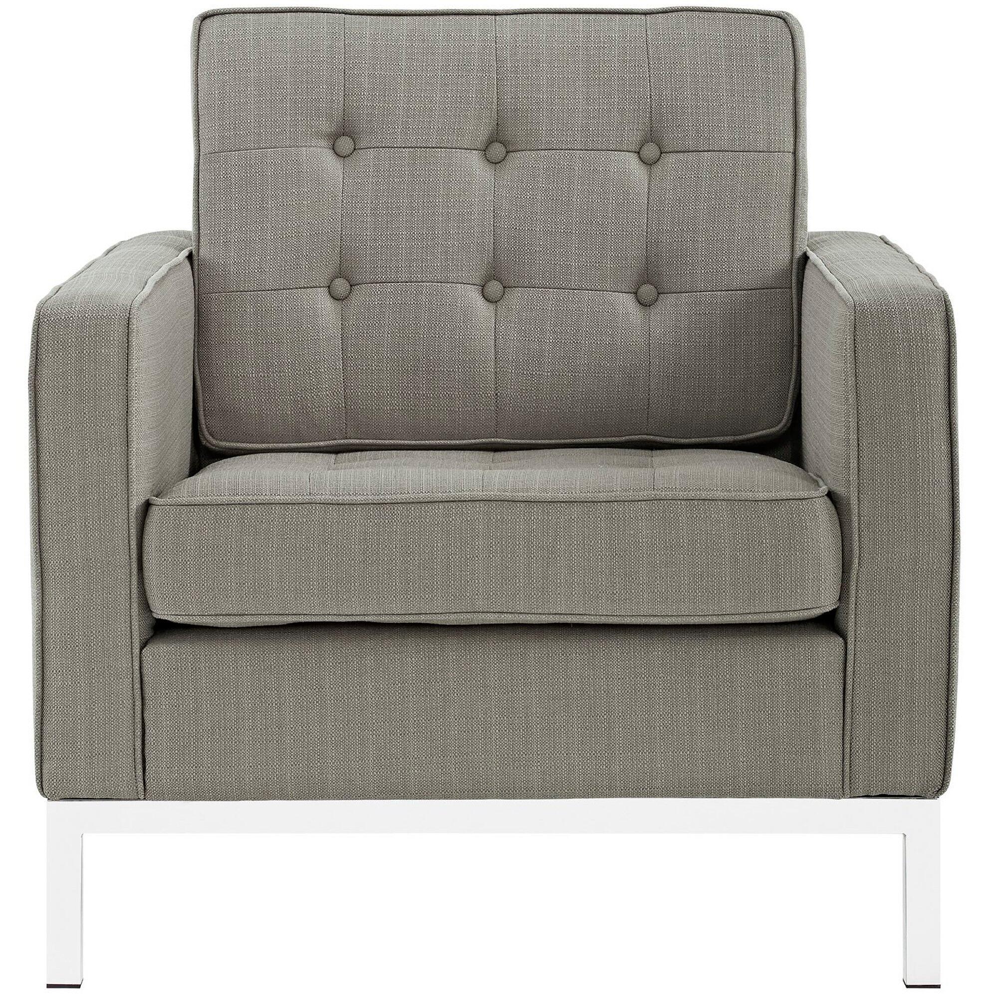 Modway Loft Solid Accent Chair, Gray, large