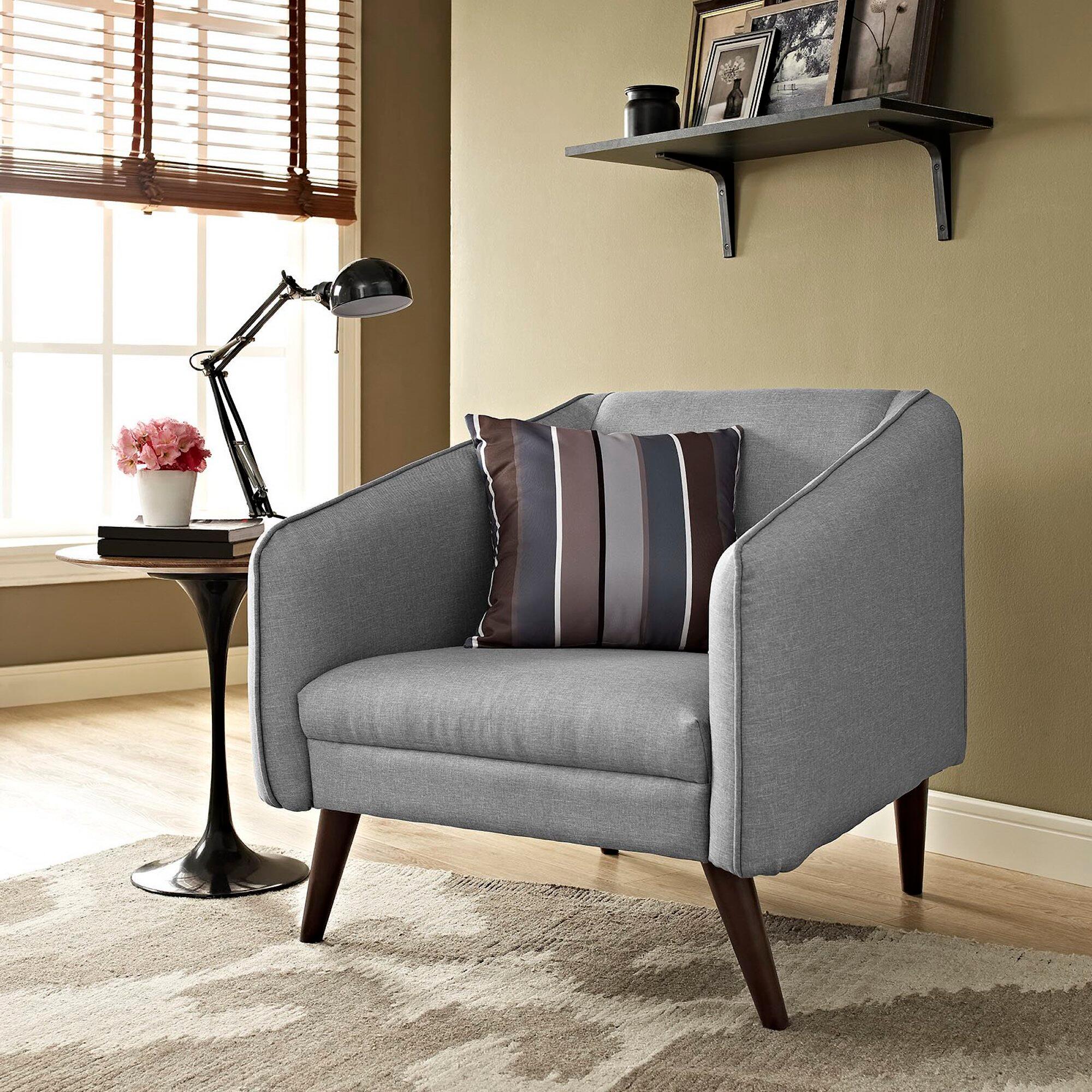 Modway Slide Accent Chair, Light Gray, large