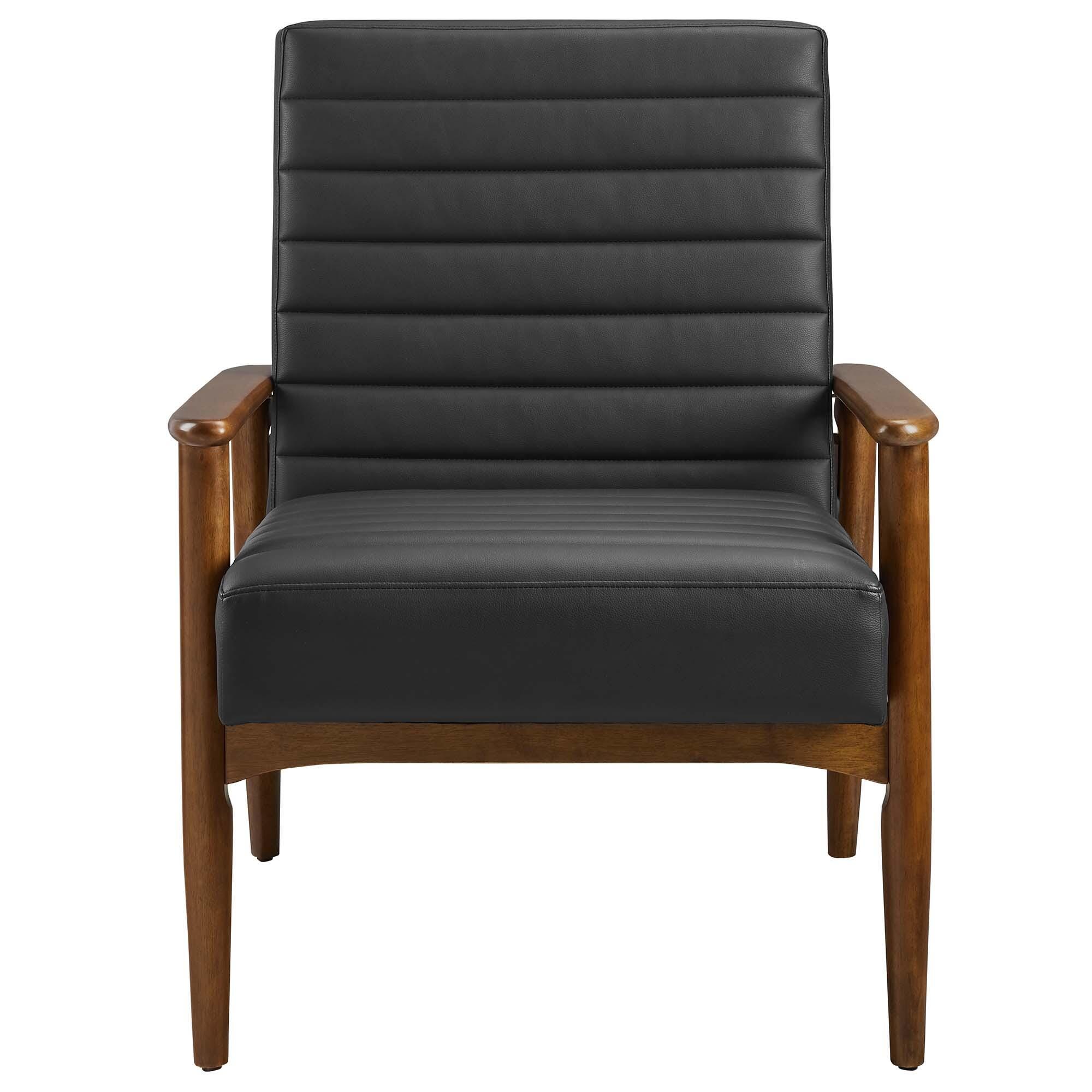 Modway Jensen Accent Chair, Walnut/Black, large