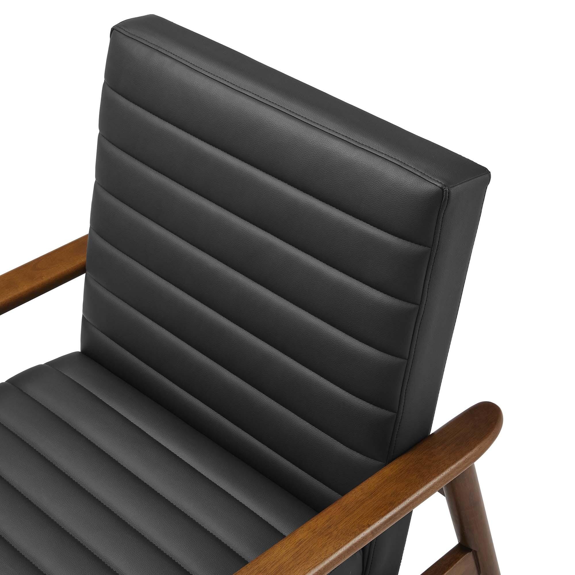 Modway Jensen Accent Chair, Walnut/Black, large