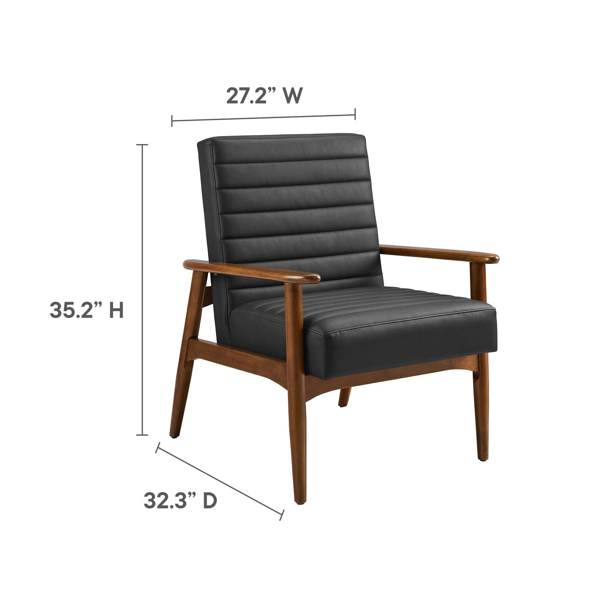 Modway Jensen Accent Chair, Walnut/Black, large