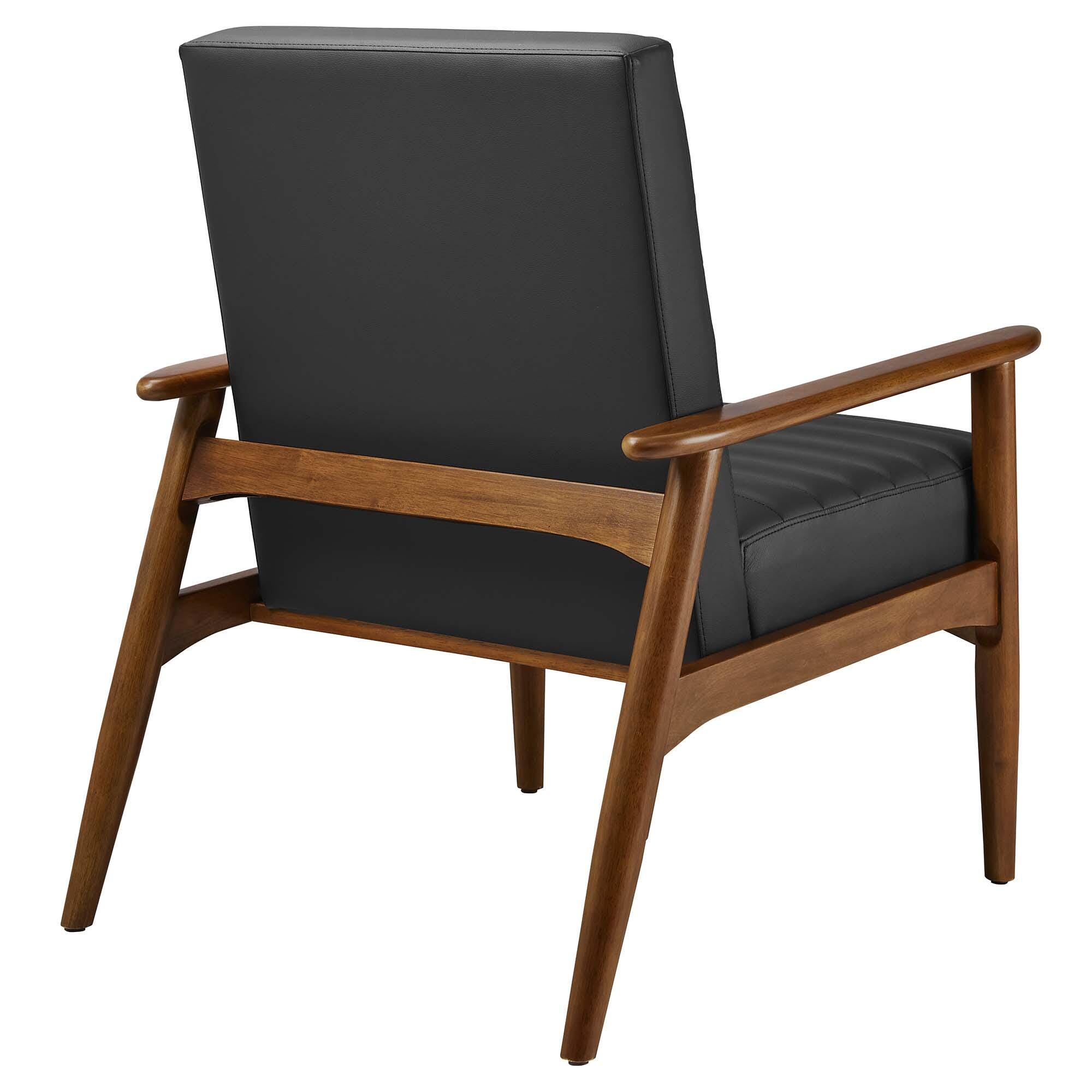 Modway Jensen Accent Chair, Walnut/Black, large