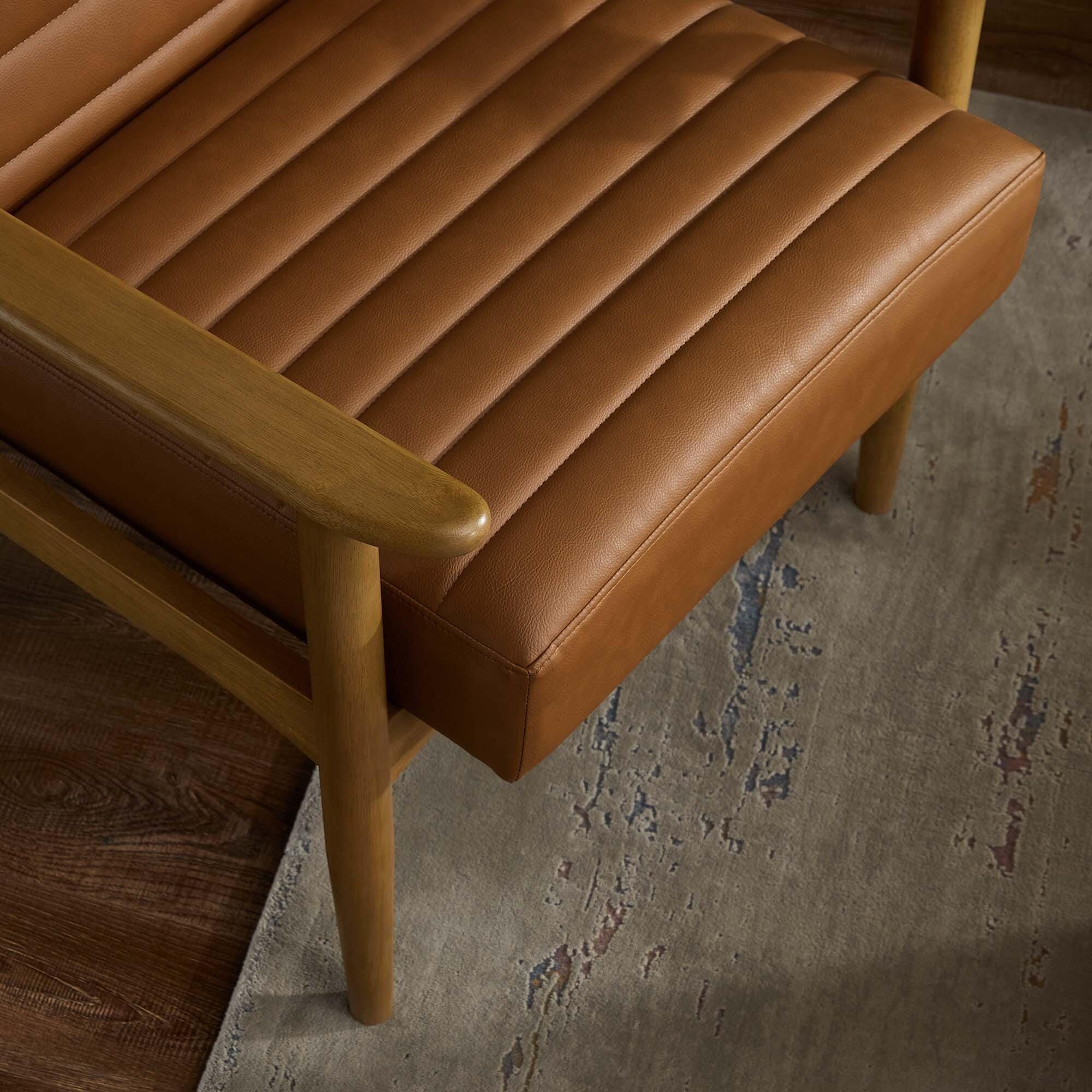 Modway Jensen Accent Chair, French Oak/Tan, rollover