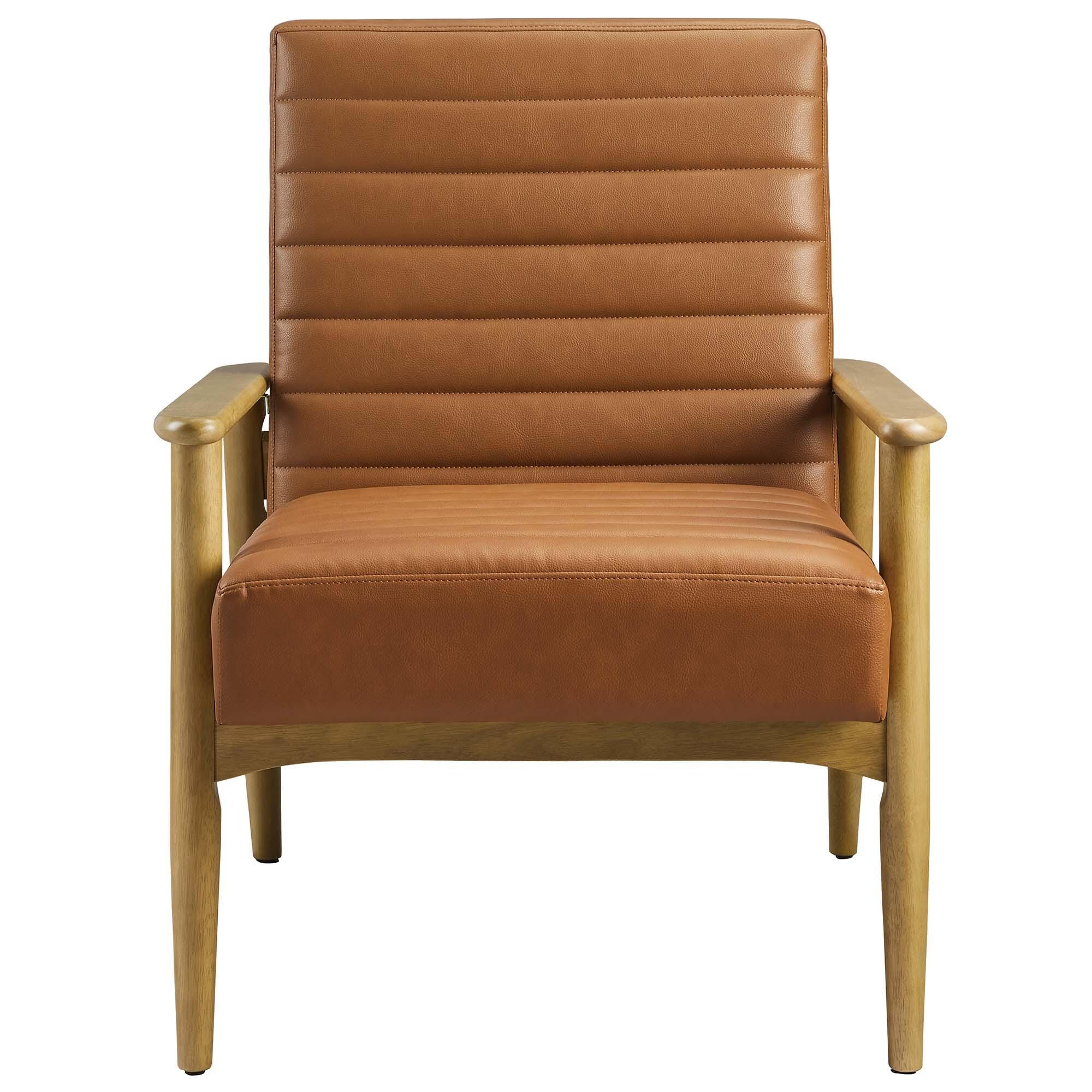 Modway Jensen Accent Chair, French Oak/Tan, large