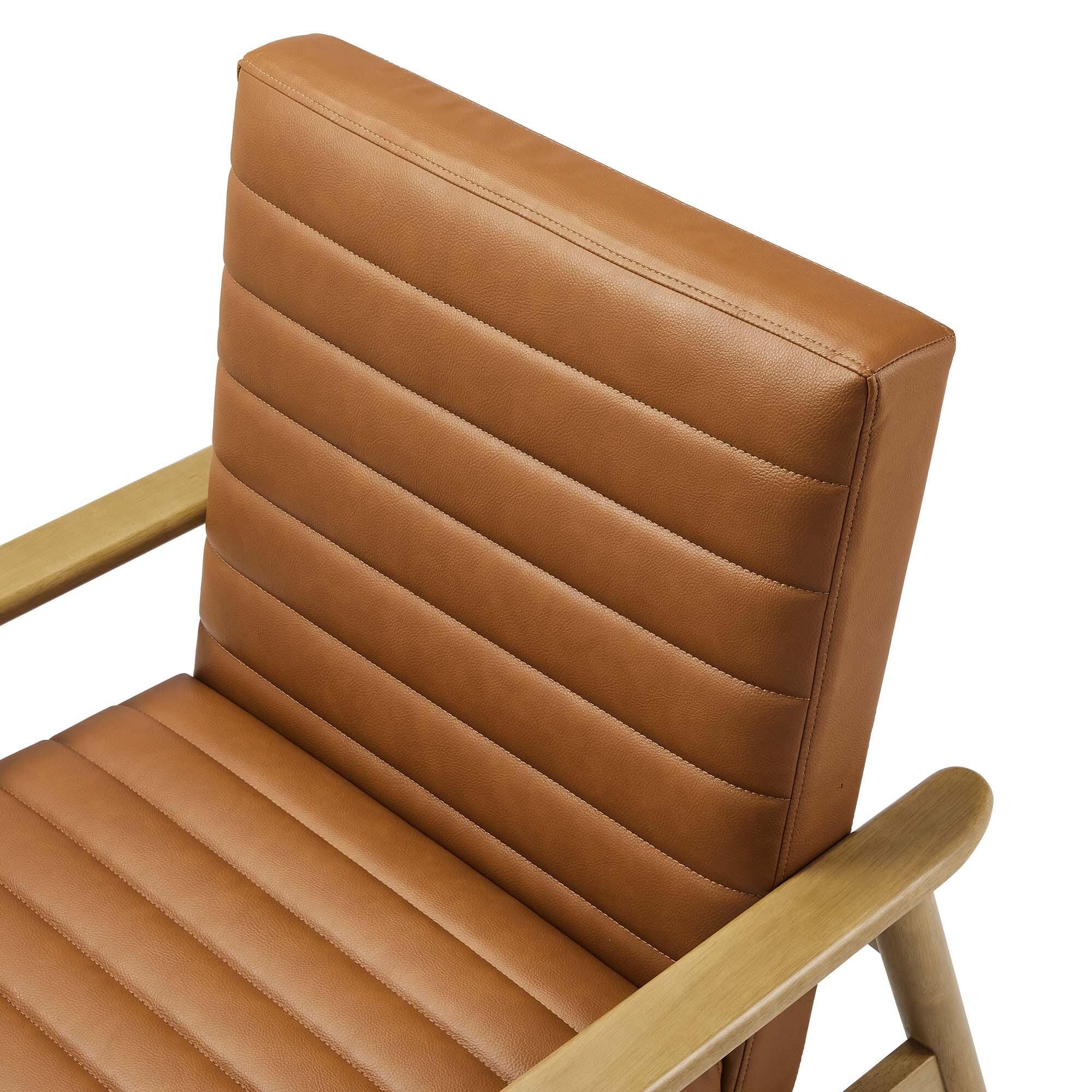 Modway Jensen Accent Chair, French Oak/Tan, large