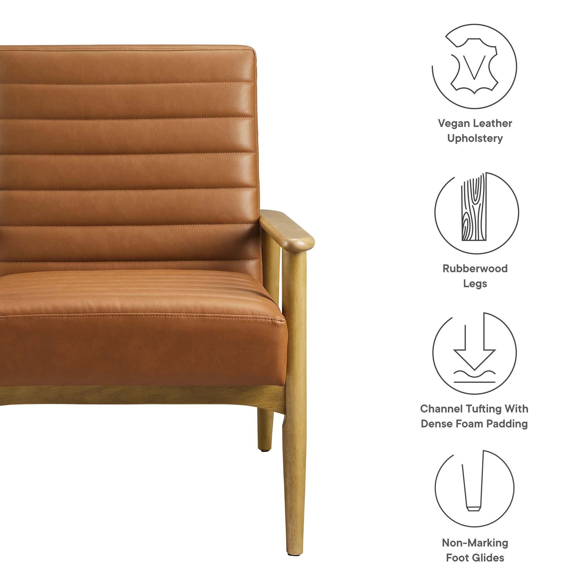 Modway Jensen Accent Chair, French Oak/Tan, large