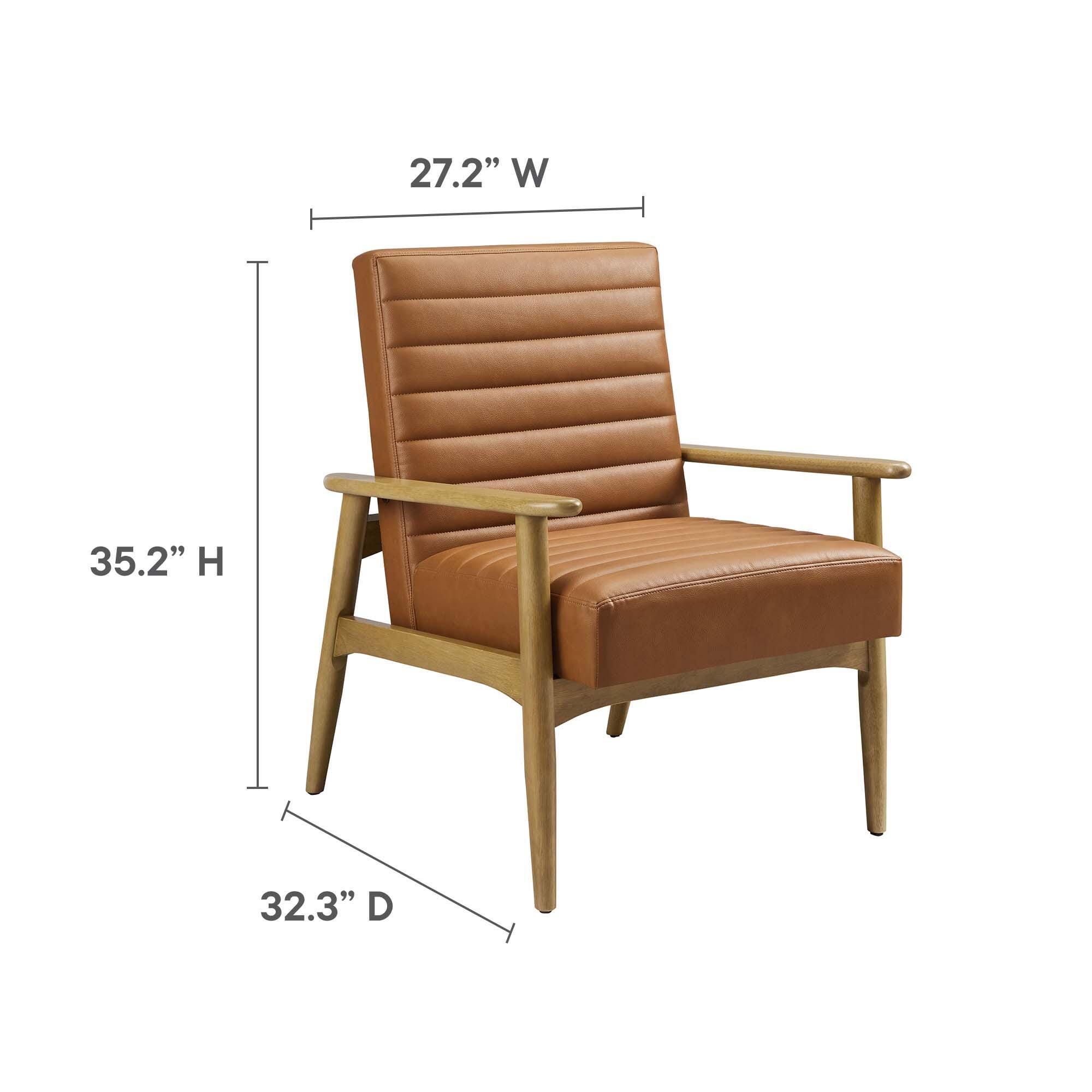Modway Jensen Accent Chair, French Oak/Tan, large