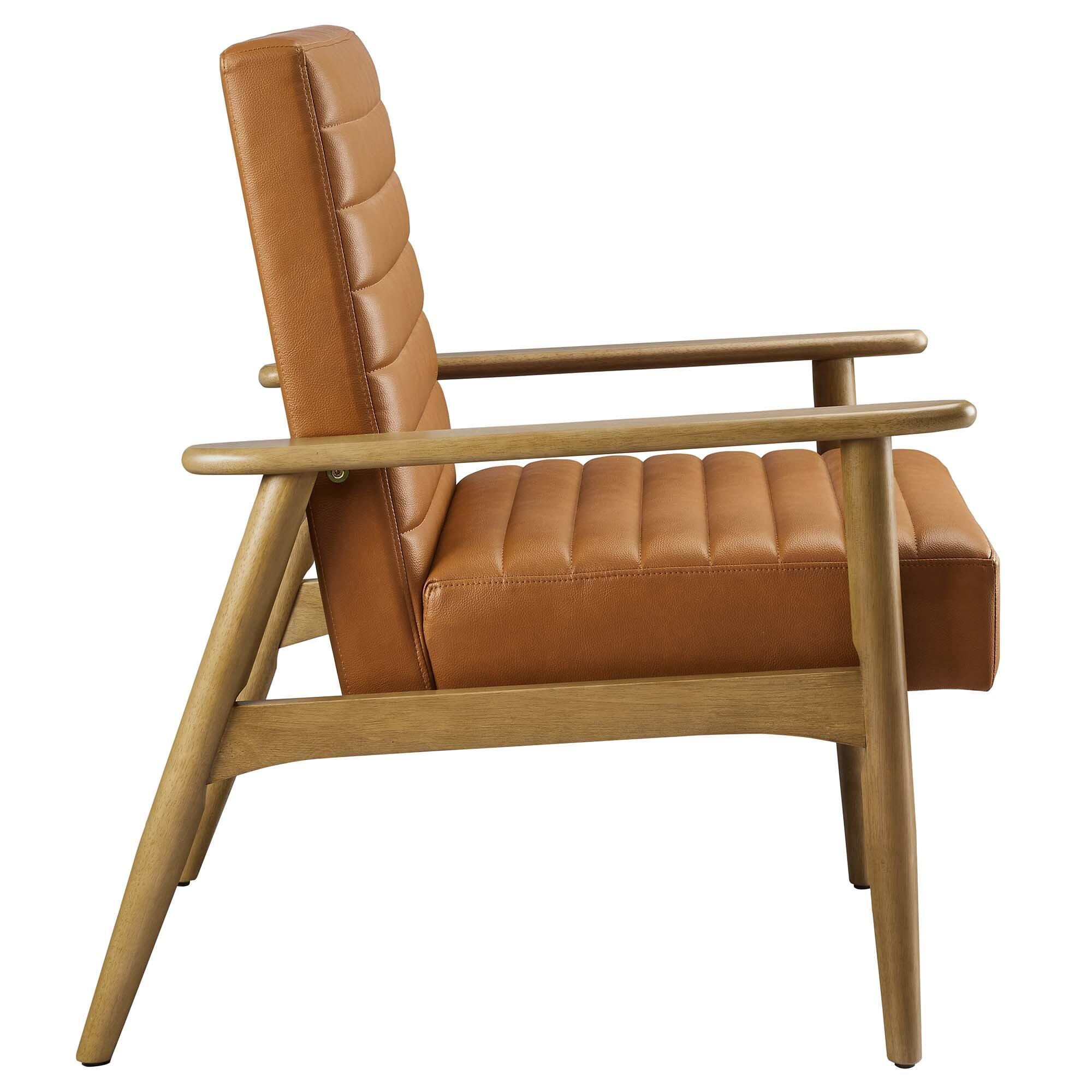 Modway Jensen Accent Chair, French Oak/Tan, large