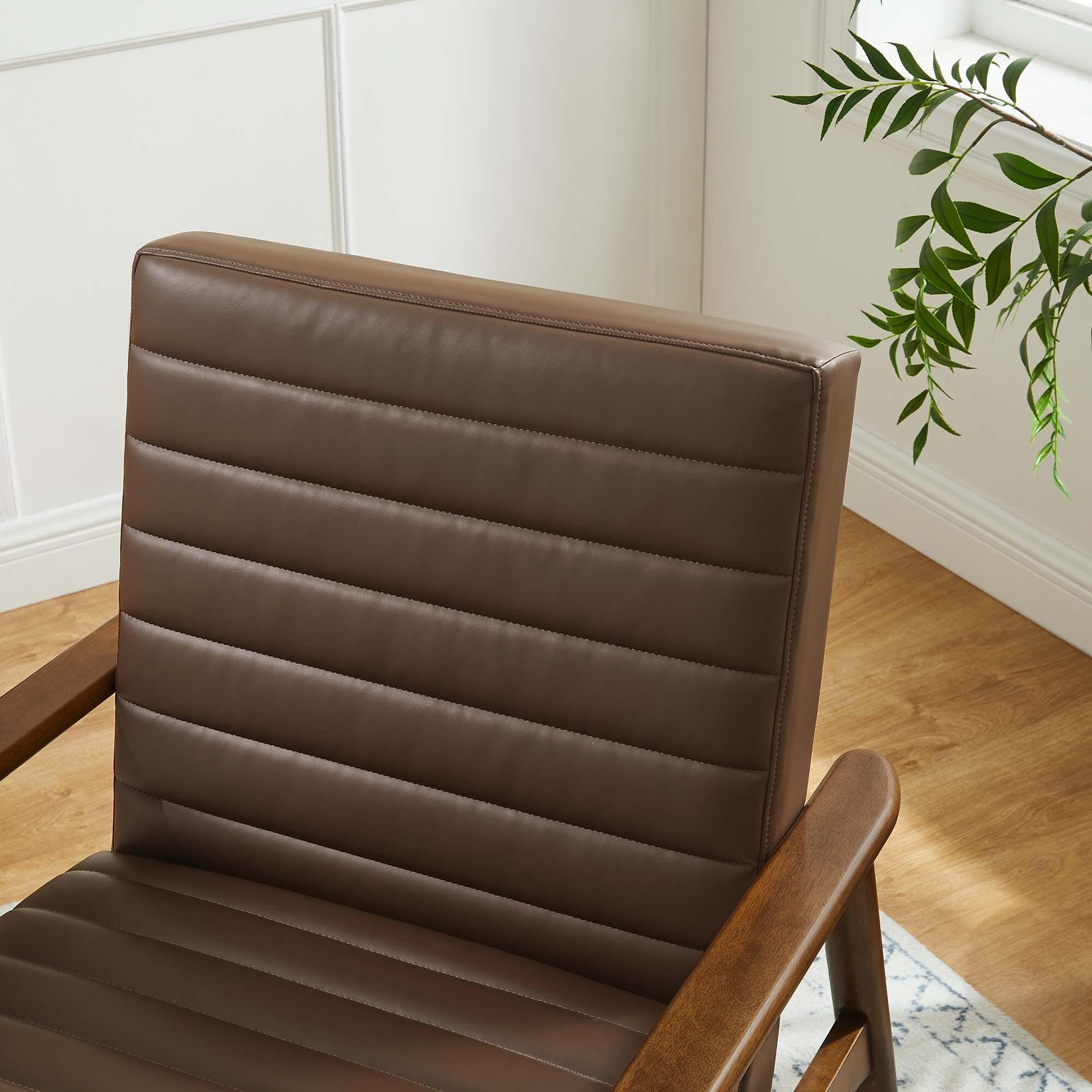 Modway Jensen Accent Chair, Walnut Brown, rollover