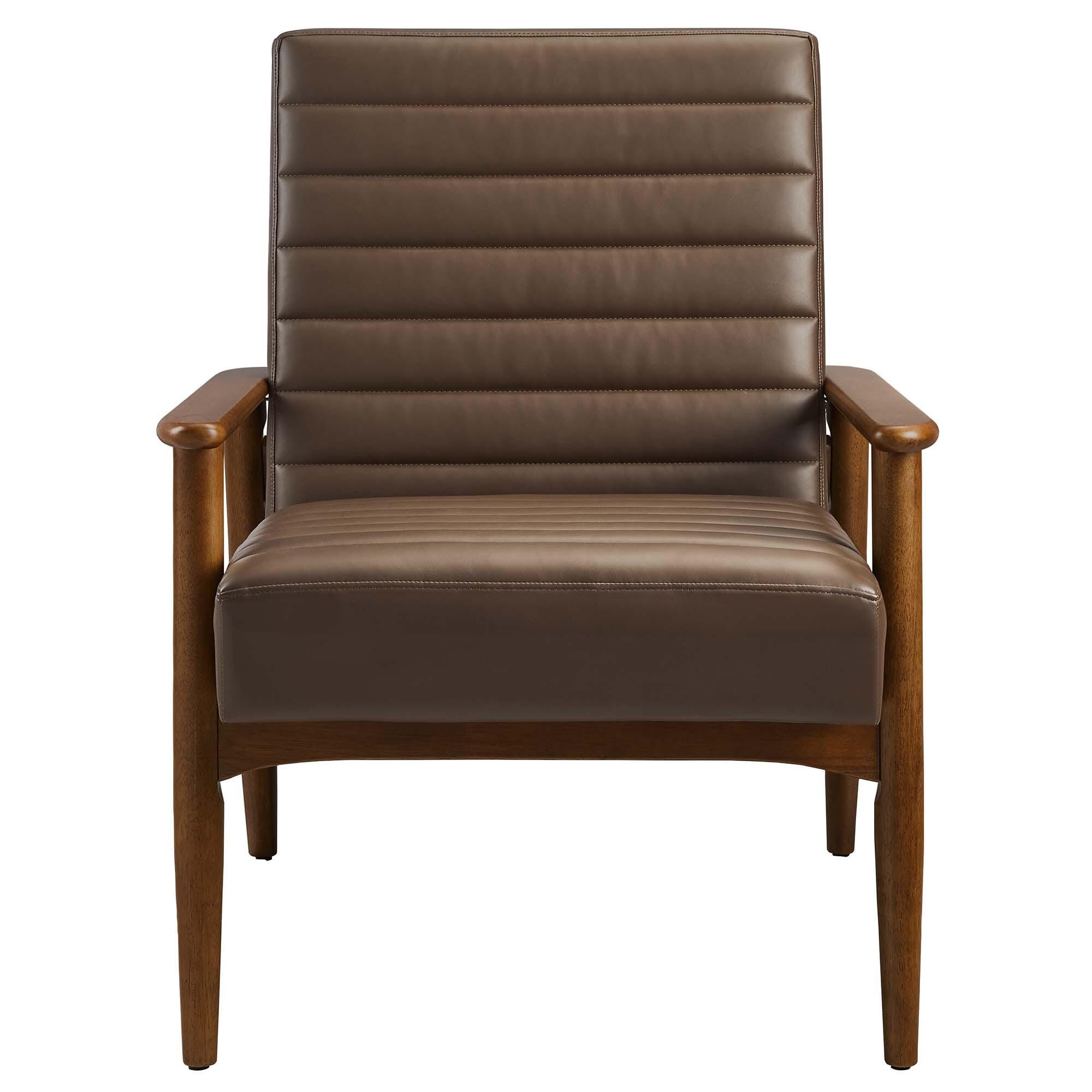 Modway Jensen Accent Chair, Walnut Brown, large
