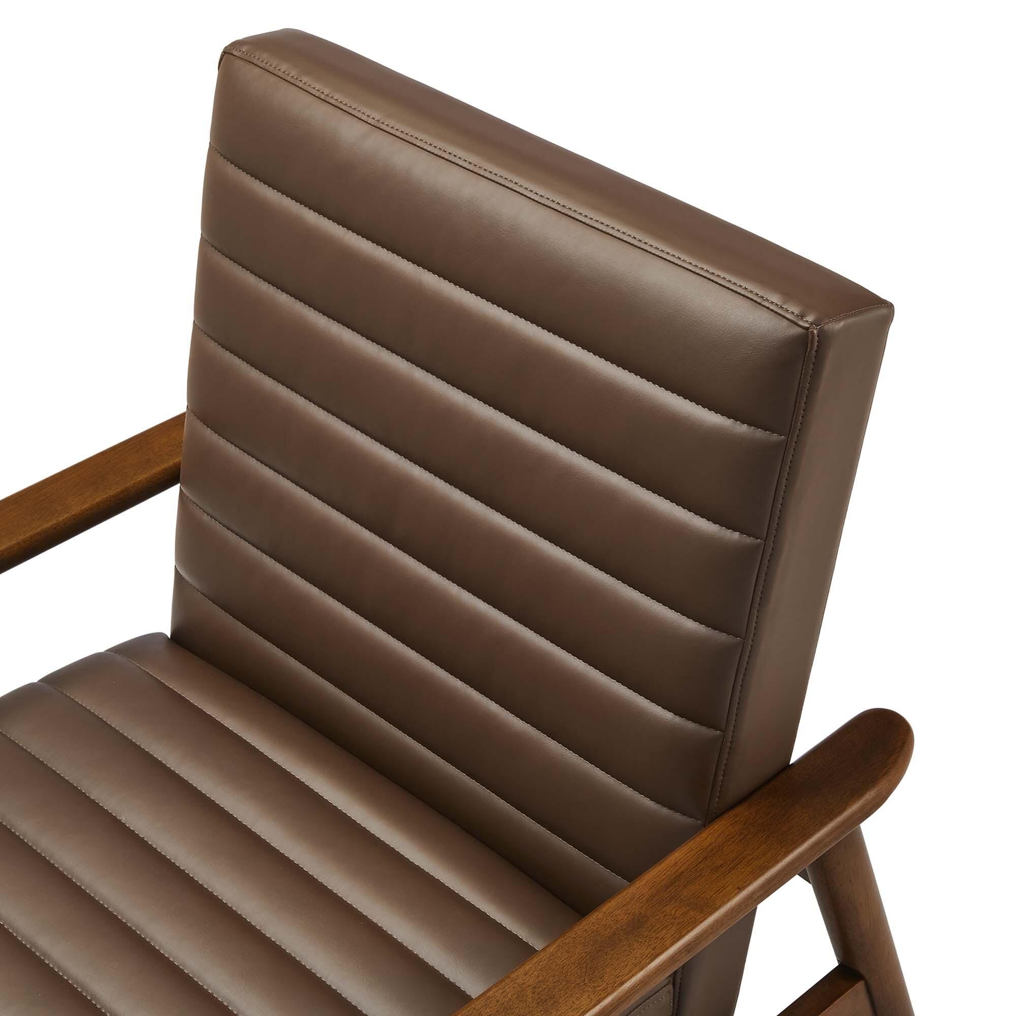 Modway Jensen Accent Chair, Walnut Brown, large