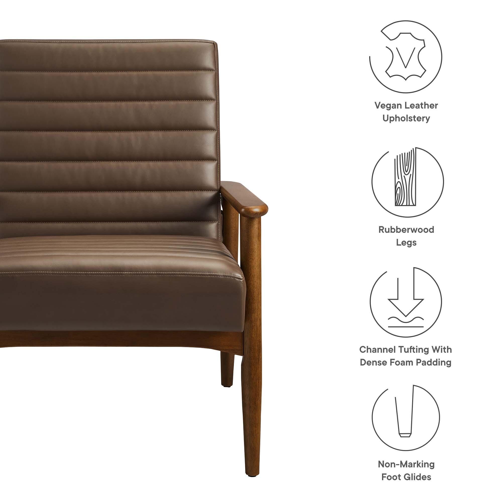 Modway Jensen Accent Chair, Walnut Brown, large