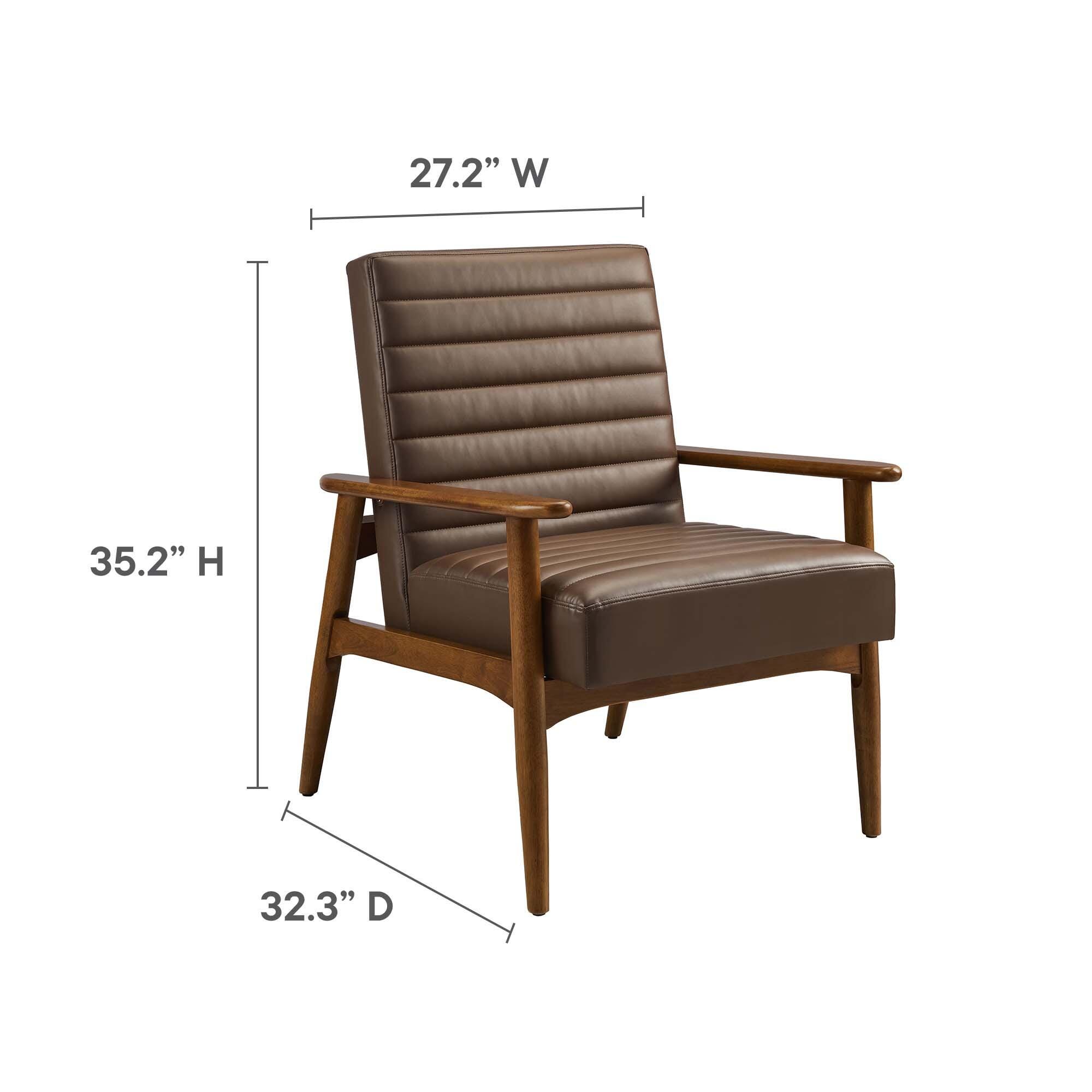 Modway Jensen Accent Chair, Walnut Brown, large