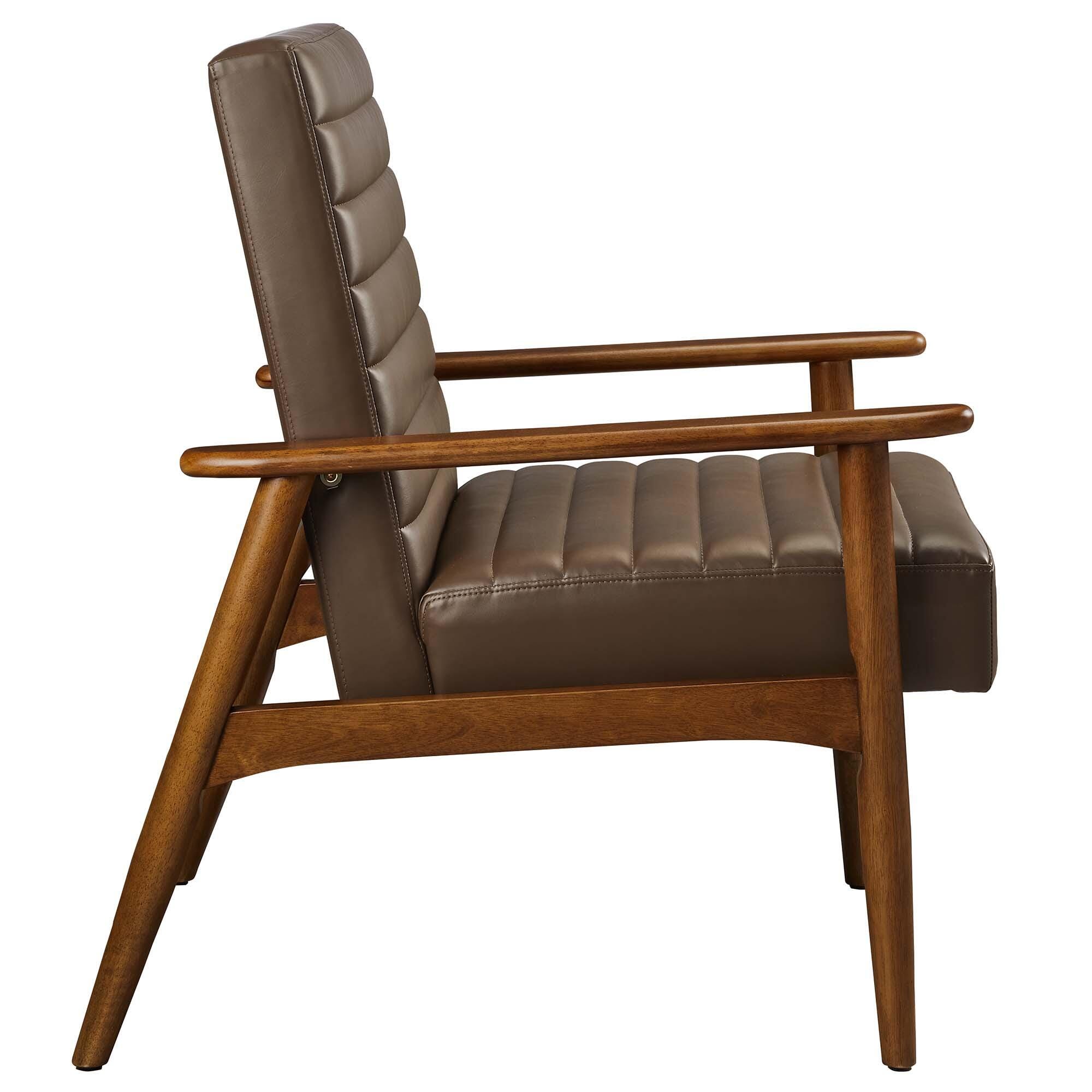 Modway Jensen Accent Chair, Walnut Brown, large