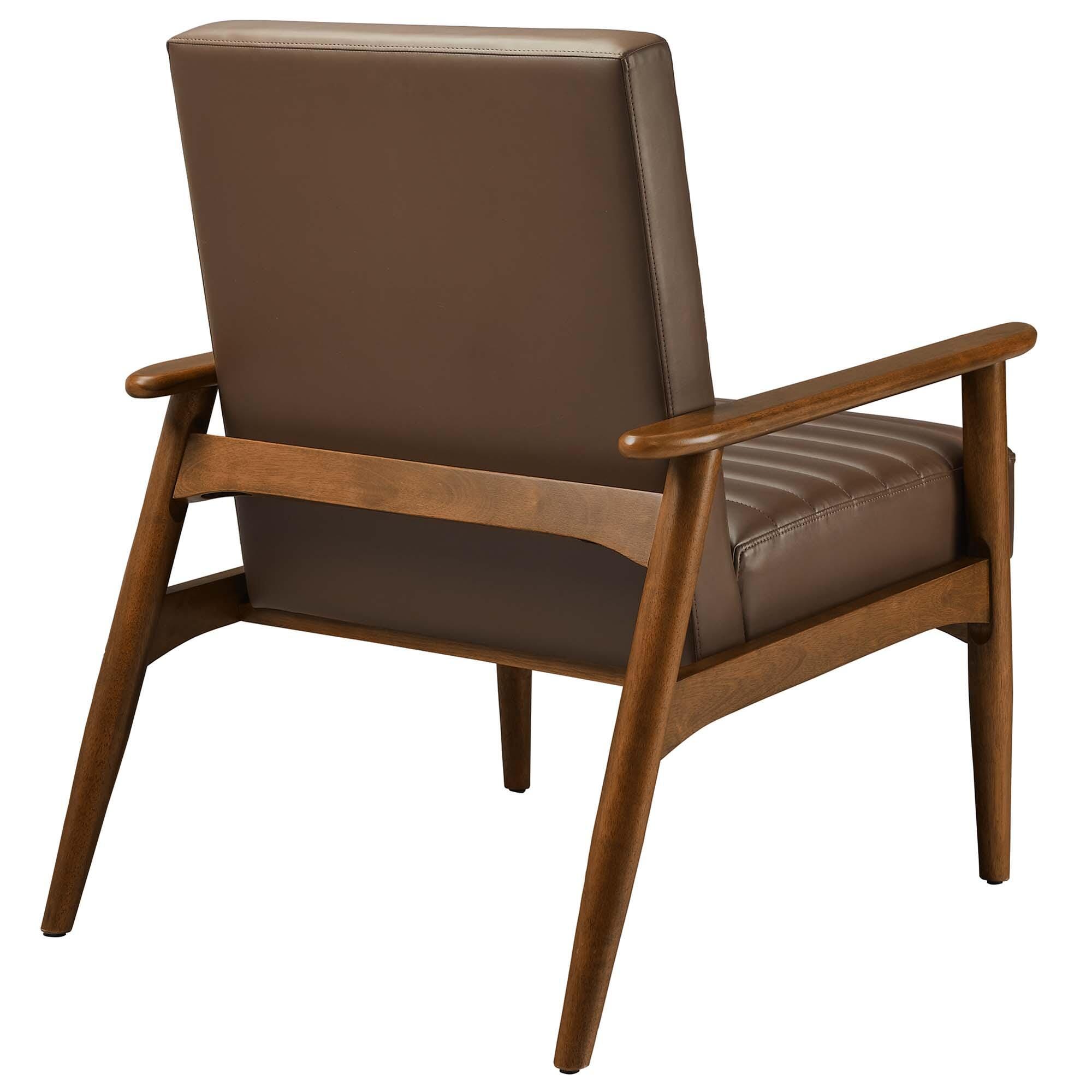 Modway Jensen Accent Chair, Walnut Brown, large