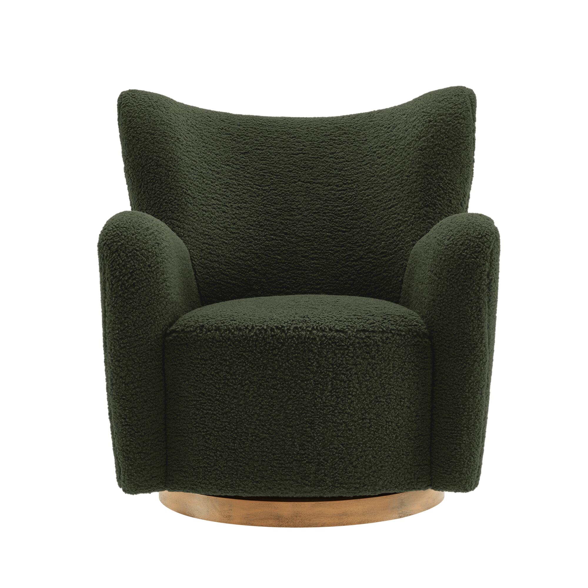 Modway Montrose Swivel Accent Chair, Fern/Walnut, large