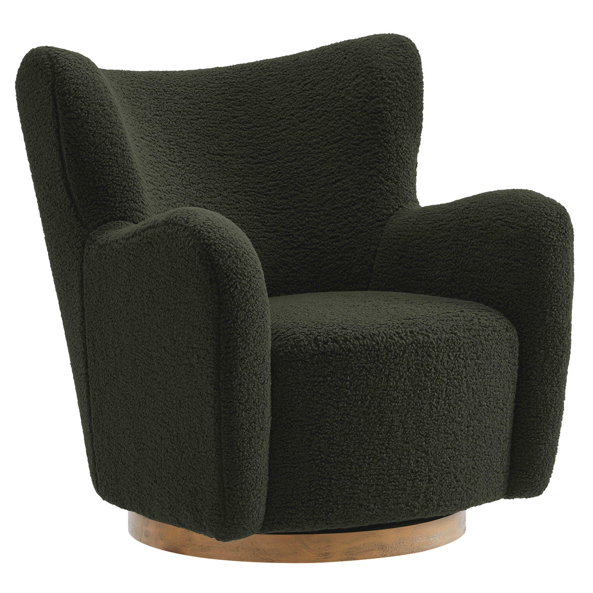 Modway Montrose Swivel Accent Chair, Fern/Walnut, large