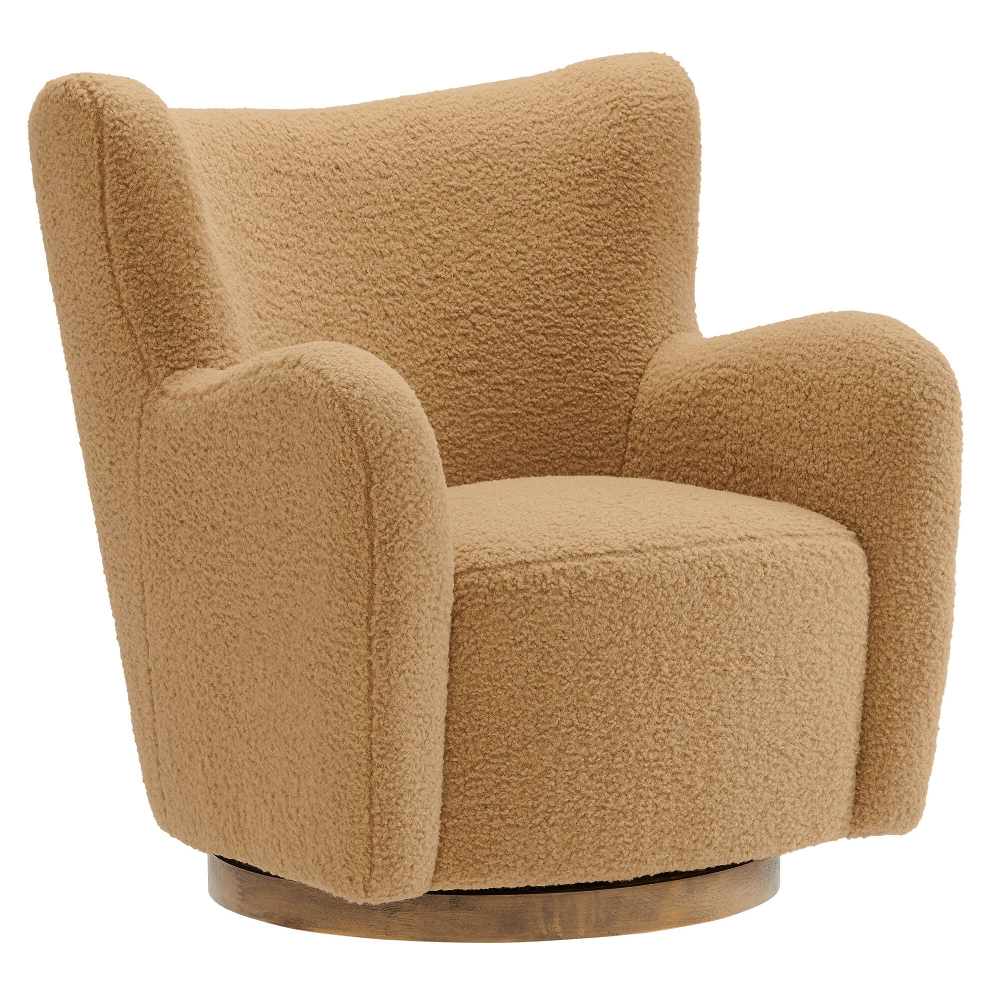 Modway Montrose Swivel Accent Chair, Camel/Walnut, large