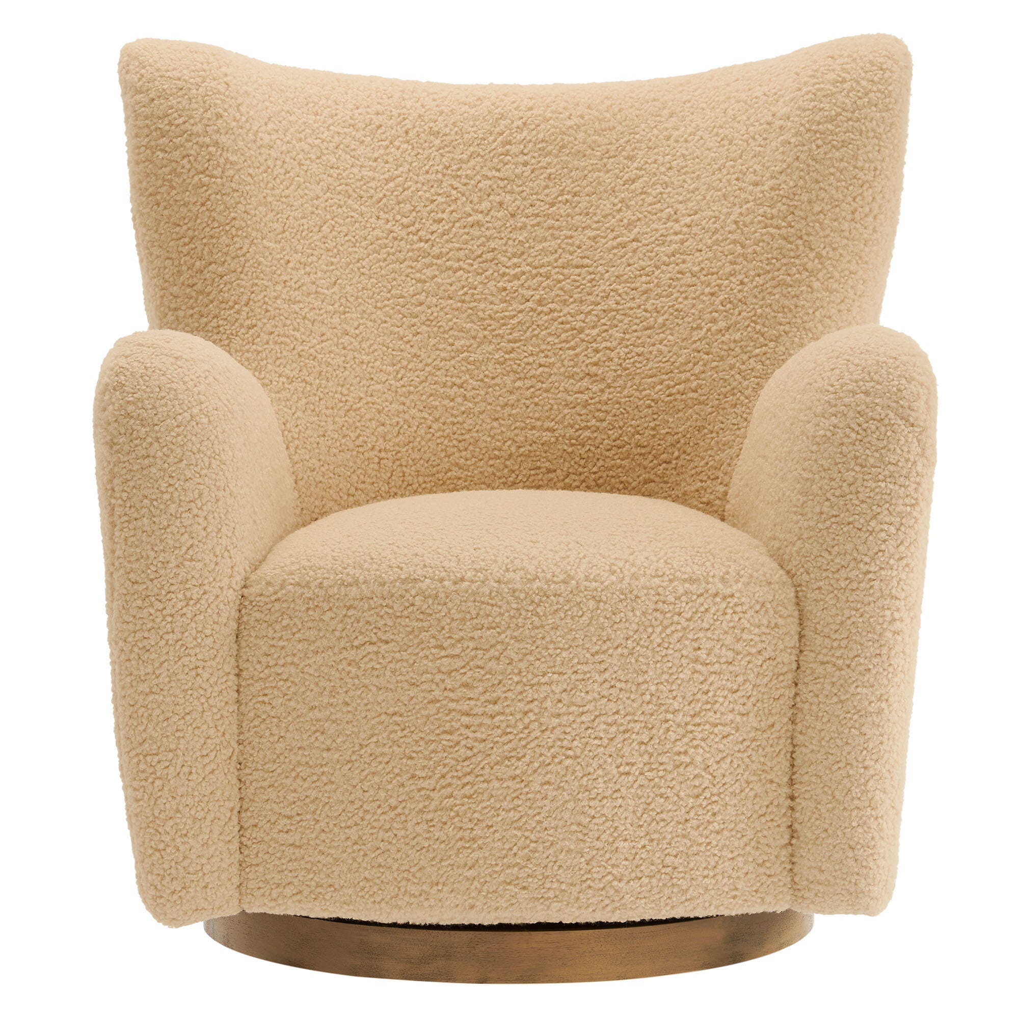 Modway Montrose Swivel Accent Chair, Ivory/Walnut, large