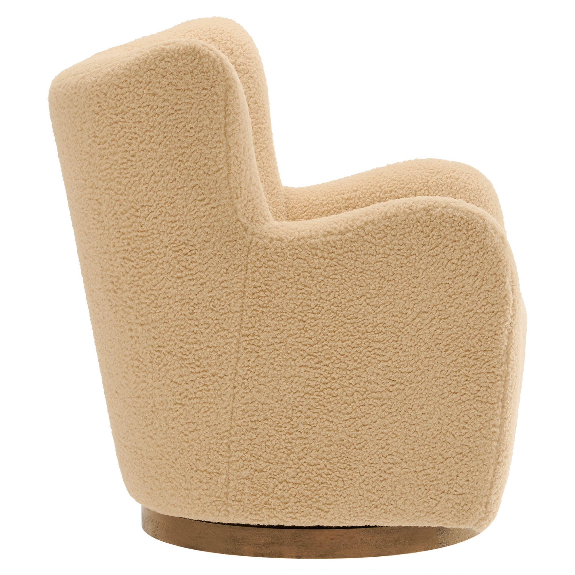 Modway Montrose Swivel Accent Chair, Ivory/Walnut, large