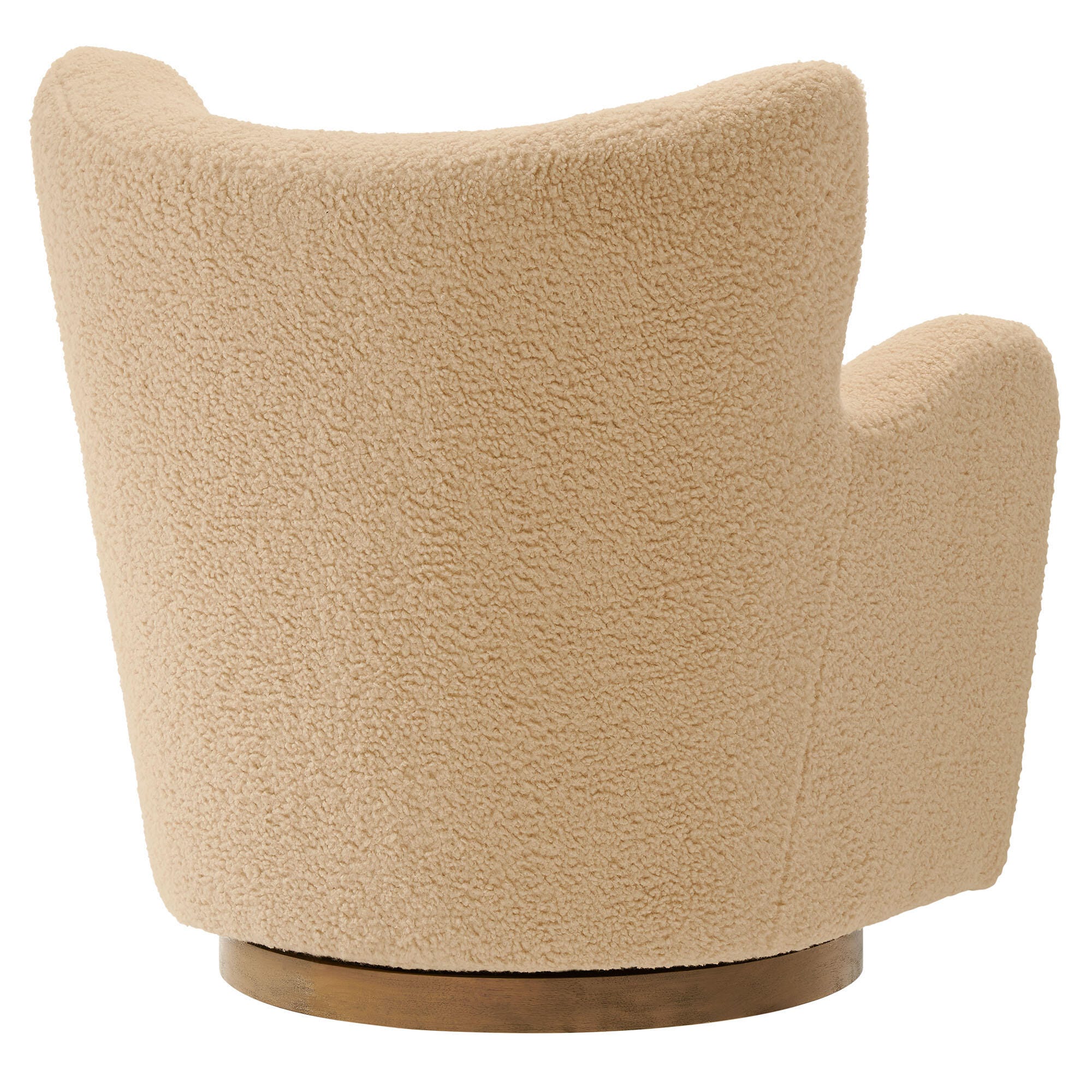 Modway Montrose Swivel Accent Chair, Ivory/Walnut, large