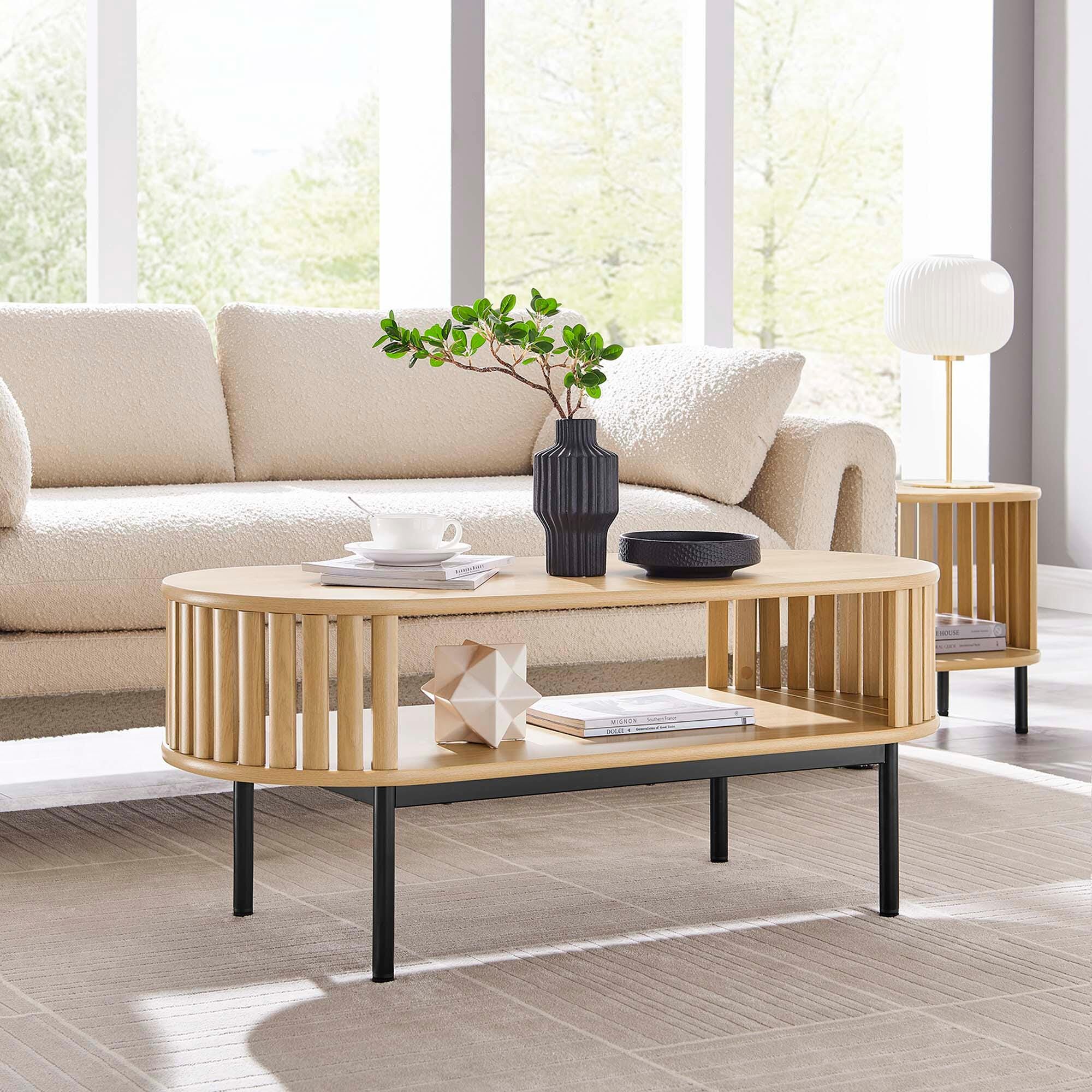 Modway Fortitude Coffee Table, Oak, rollover