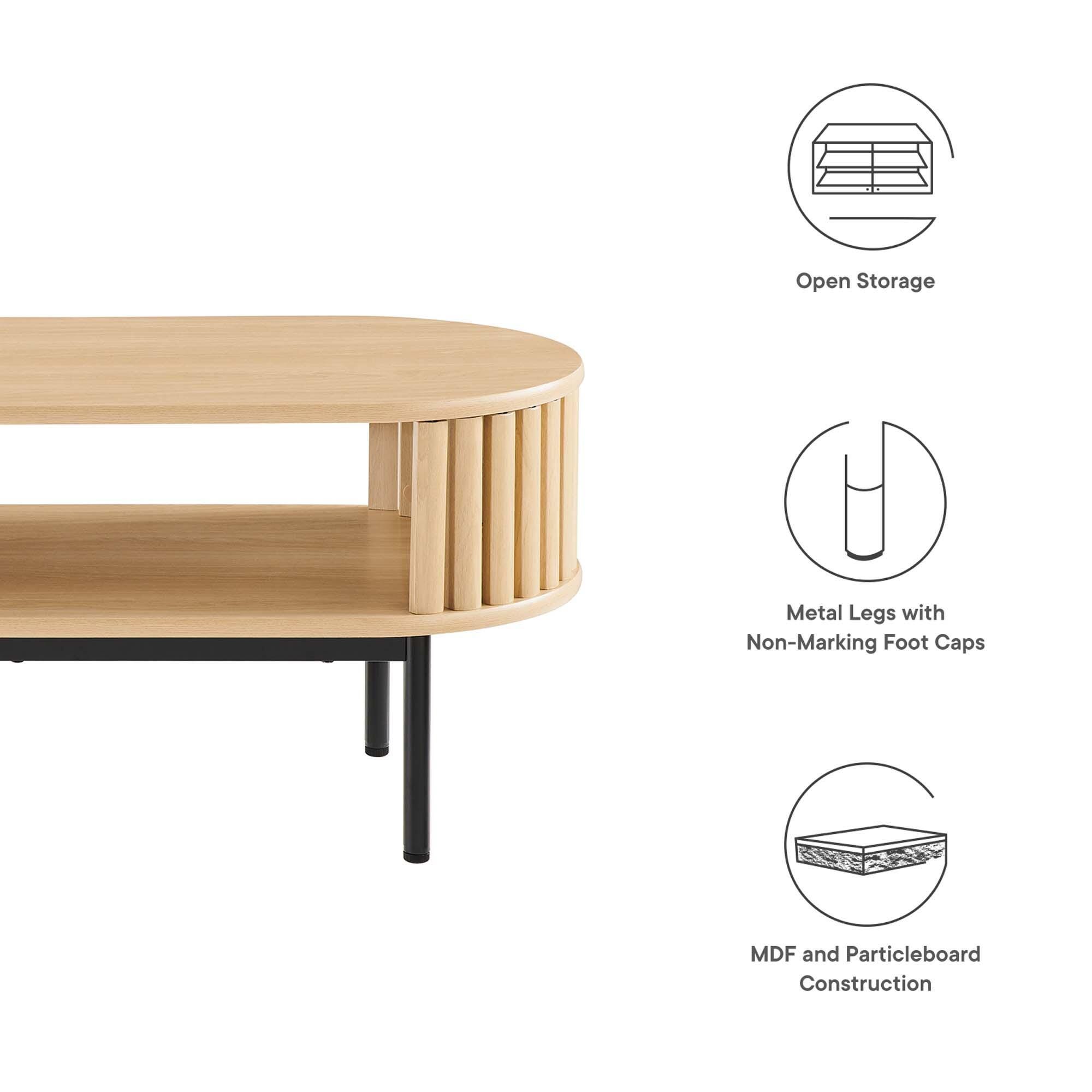 Modway Fortitude Coffee Table, Oak, large