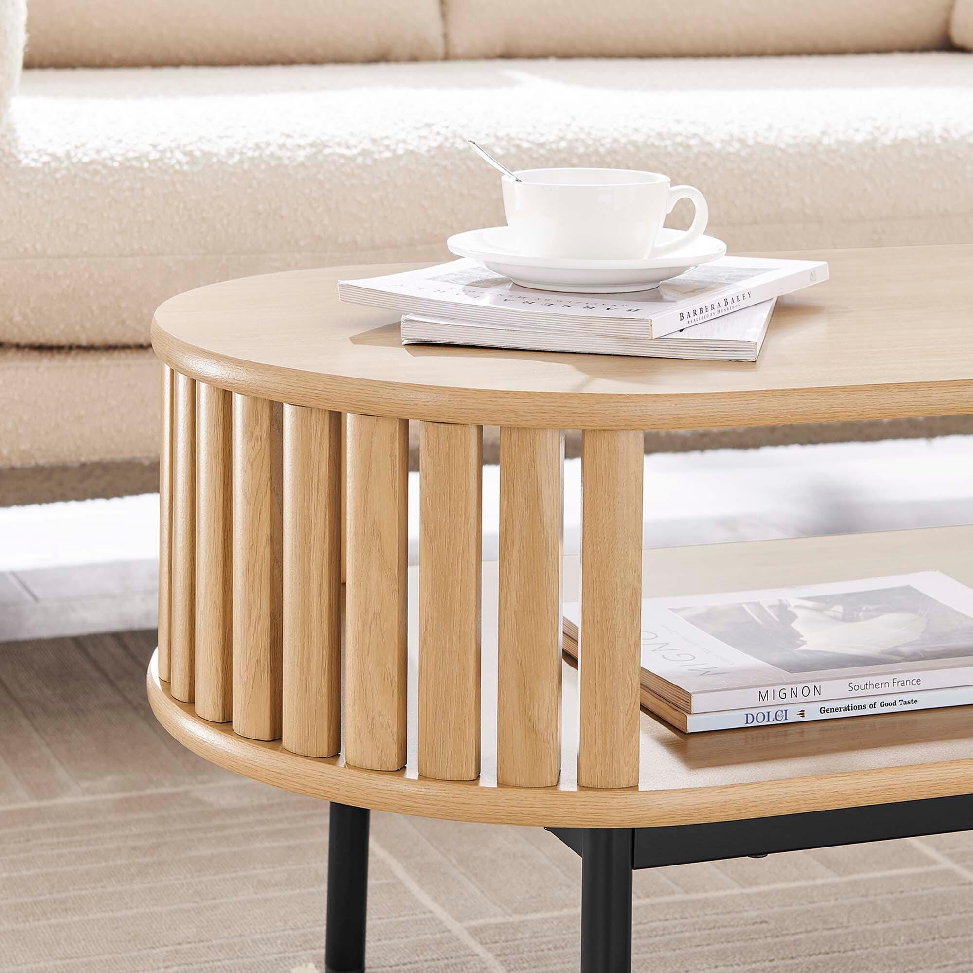 Modway Fortitude Coffee Table, Oak, large