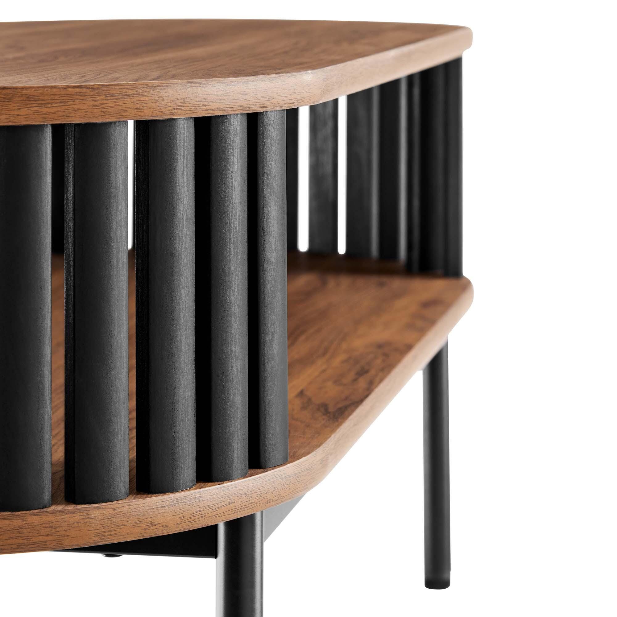 Modway Fortitude Coffee Table, Walnut/Black, large