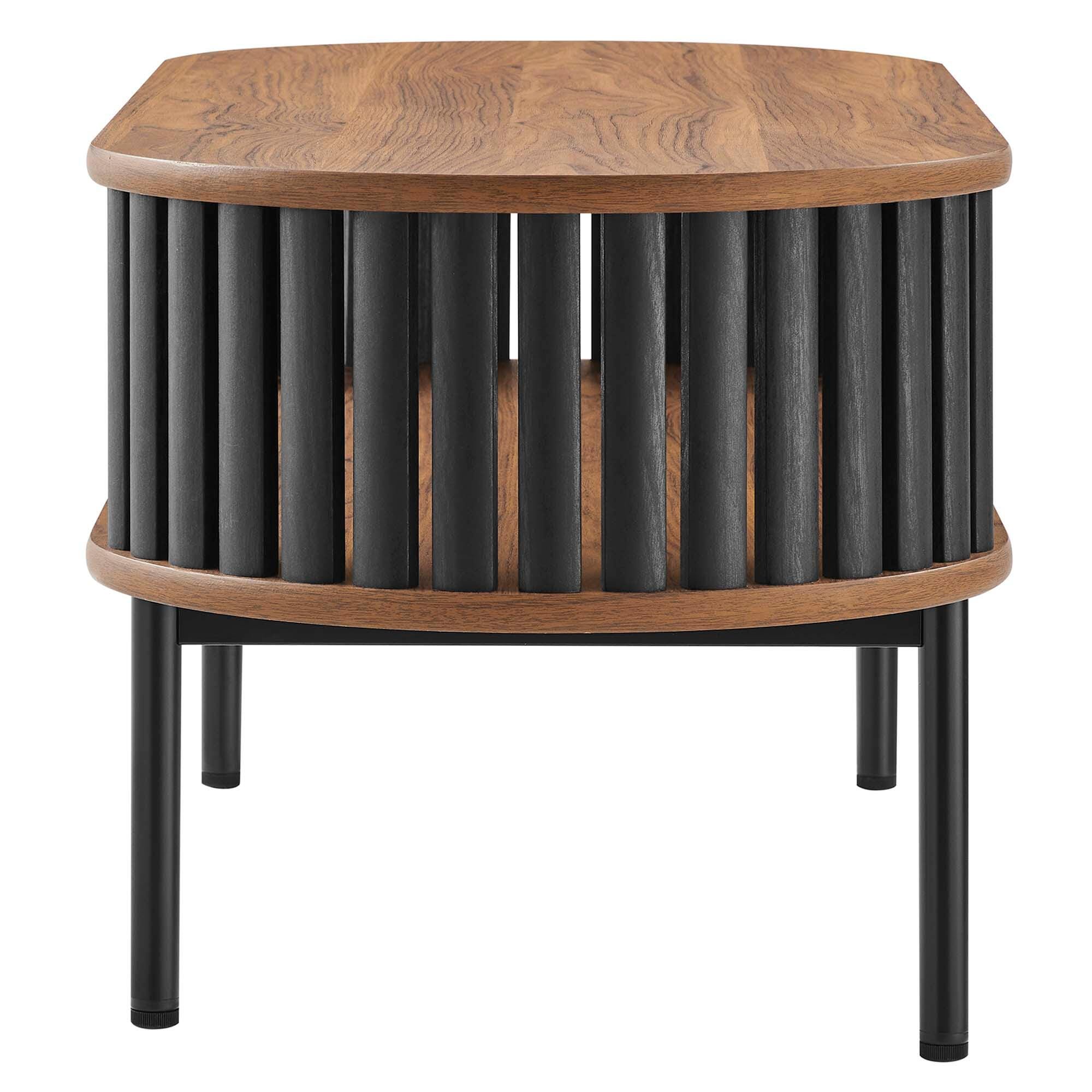 Modway Fortitude Coffee Table, Walnut/Black, large