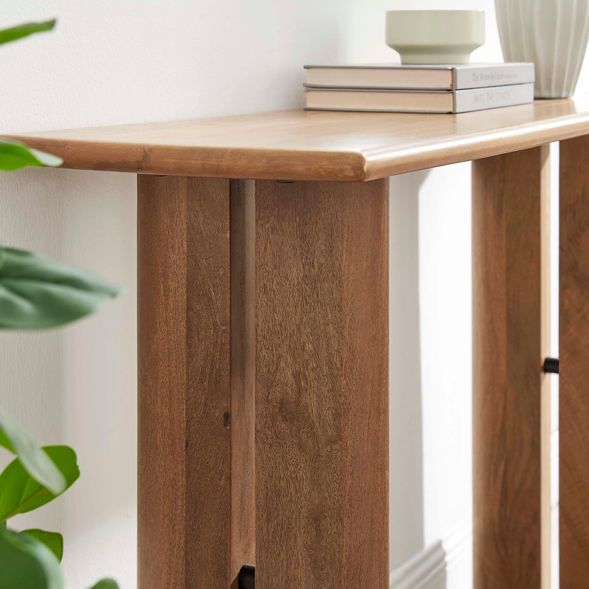 Modway Amistad Console Table, Walnut, large