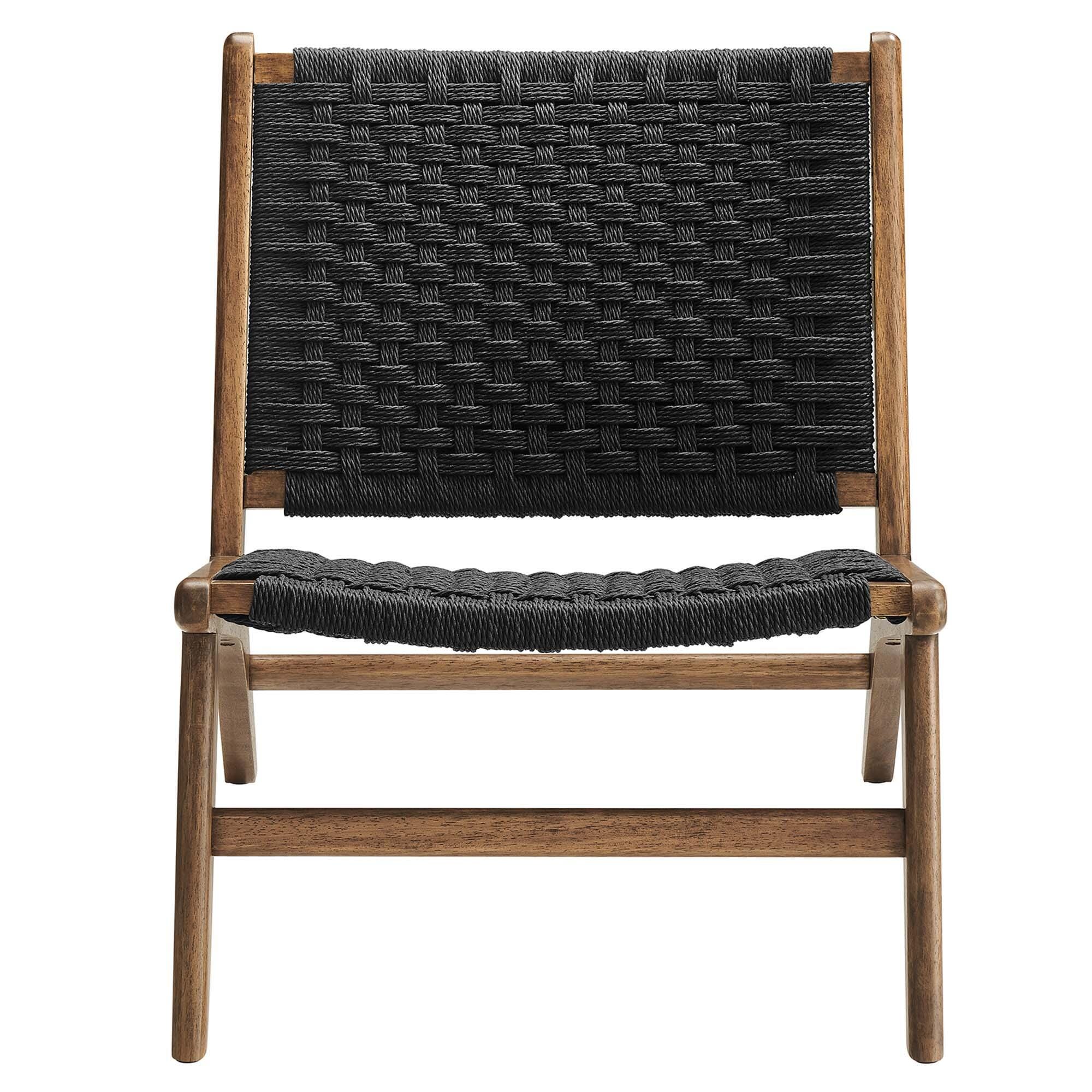 Modway Saoirse Accent Chair, Walnut/Black, large