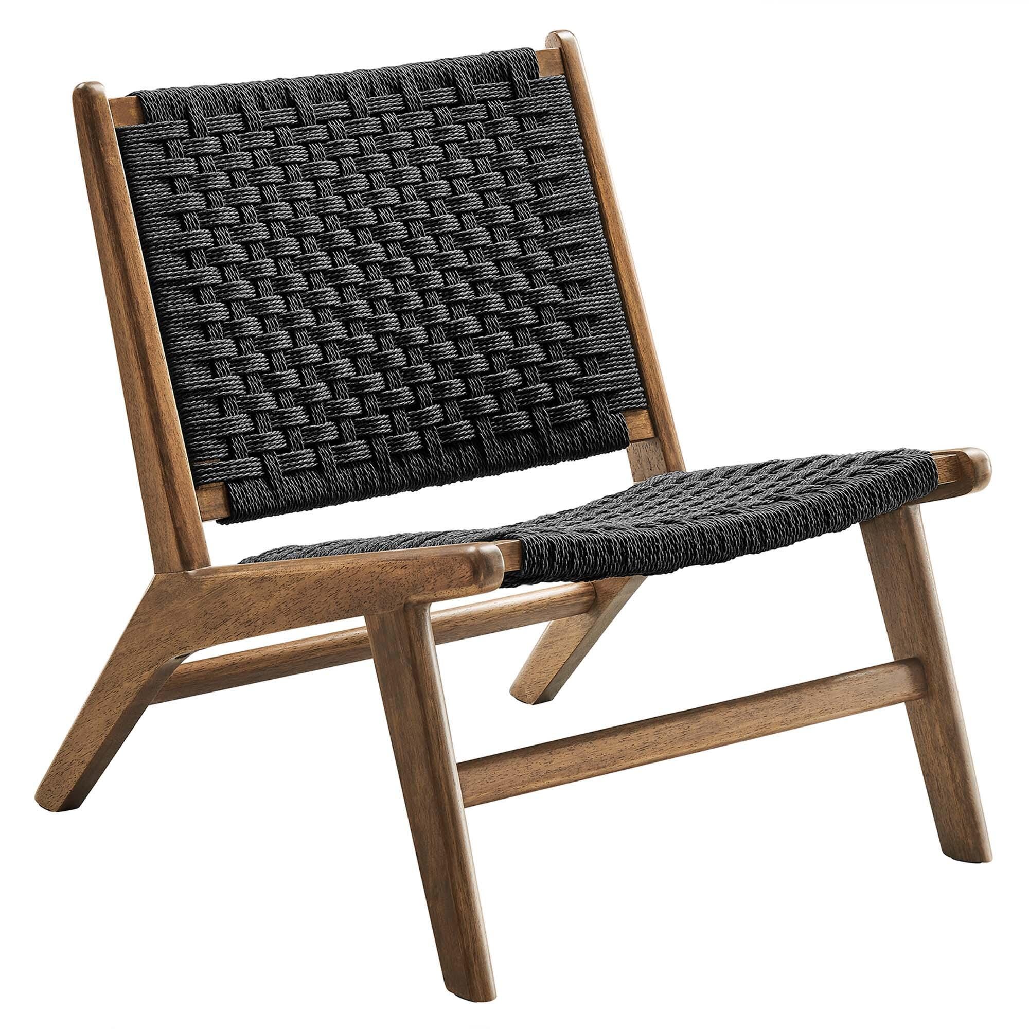 Modway Saoirse Accent Chair, Walnut/Black, large