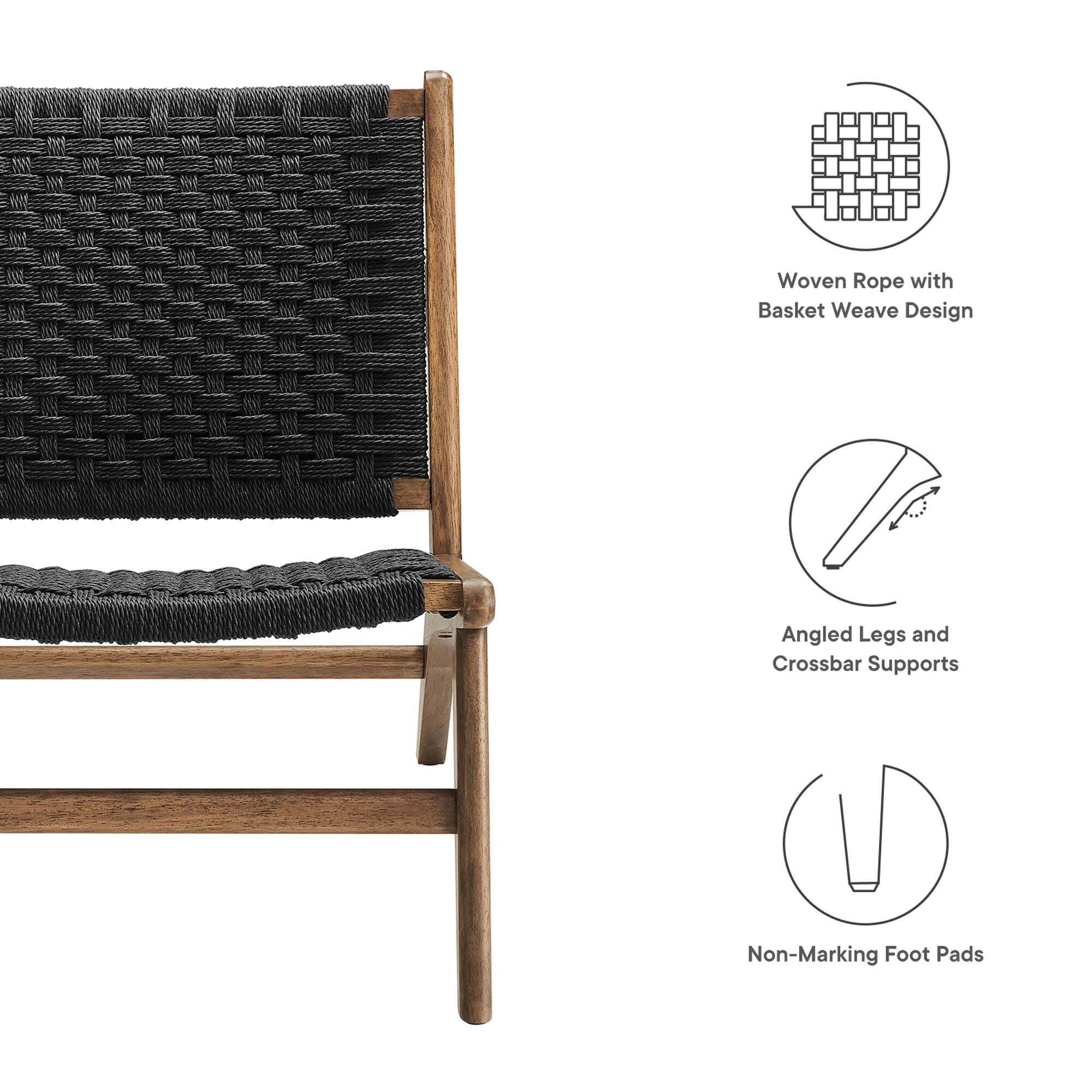 Modway Saoirse Accent Chair, Walnut/Black, large