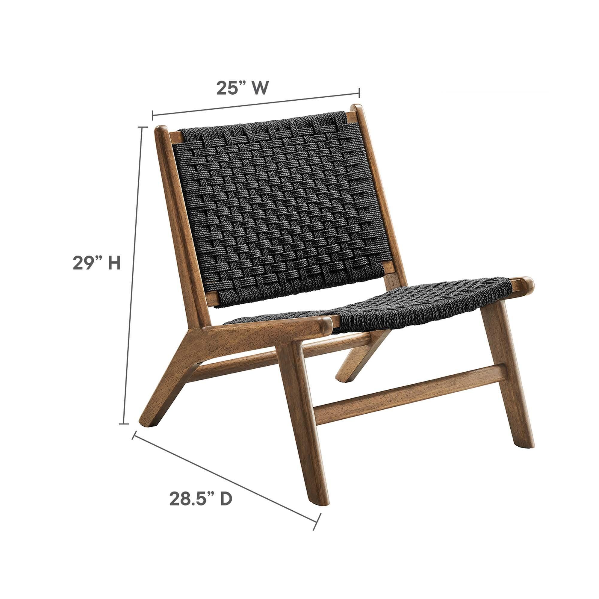 Modway Saoirse Accent Chair, Walnut/Black, large