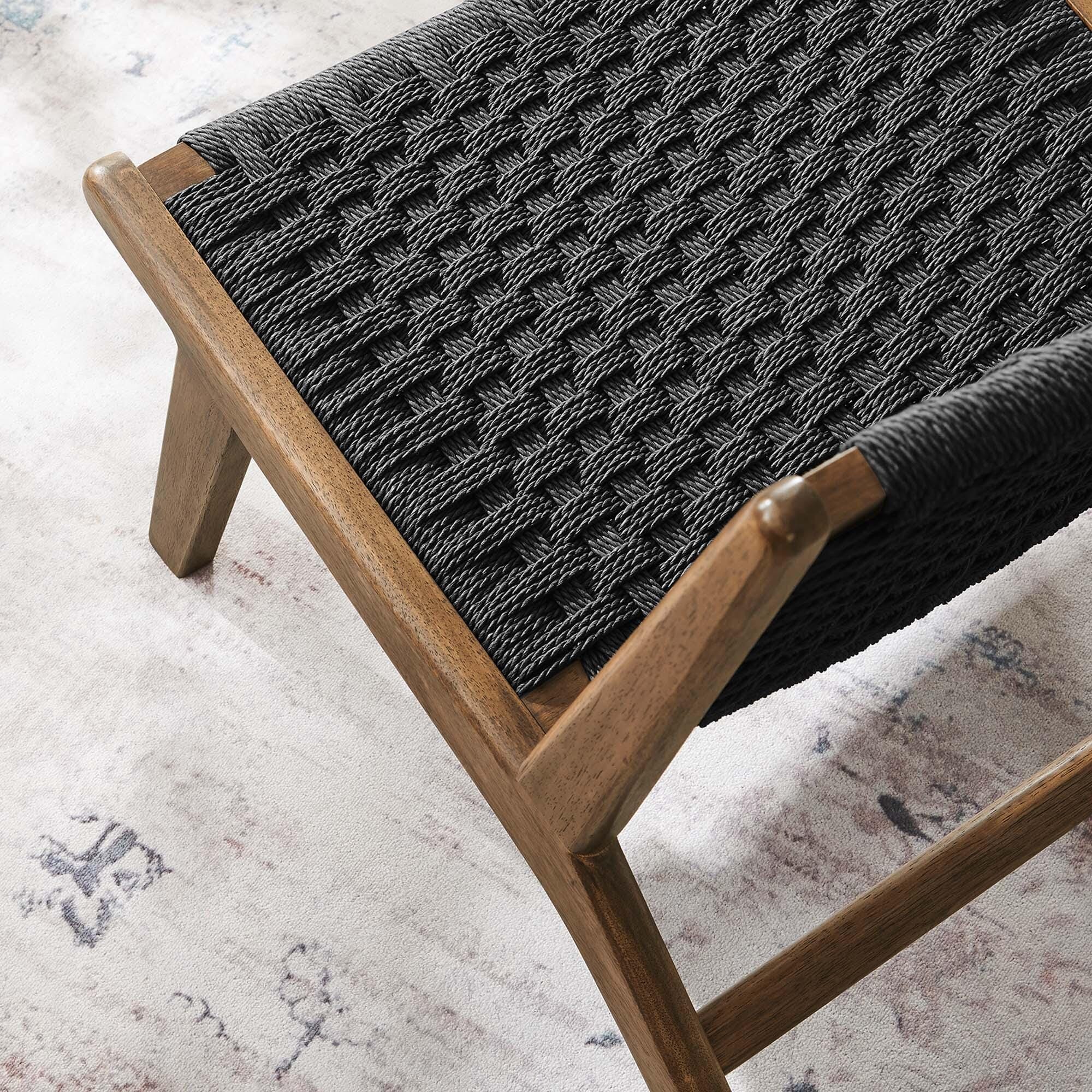 Modway Saoirse Accent Chair, Walnut/Black, large