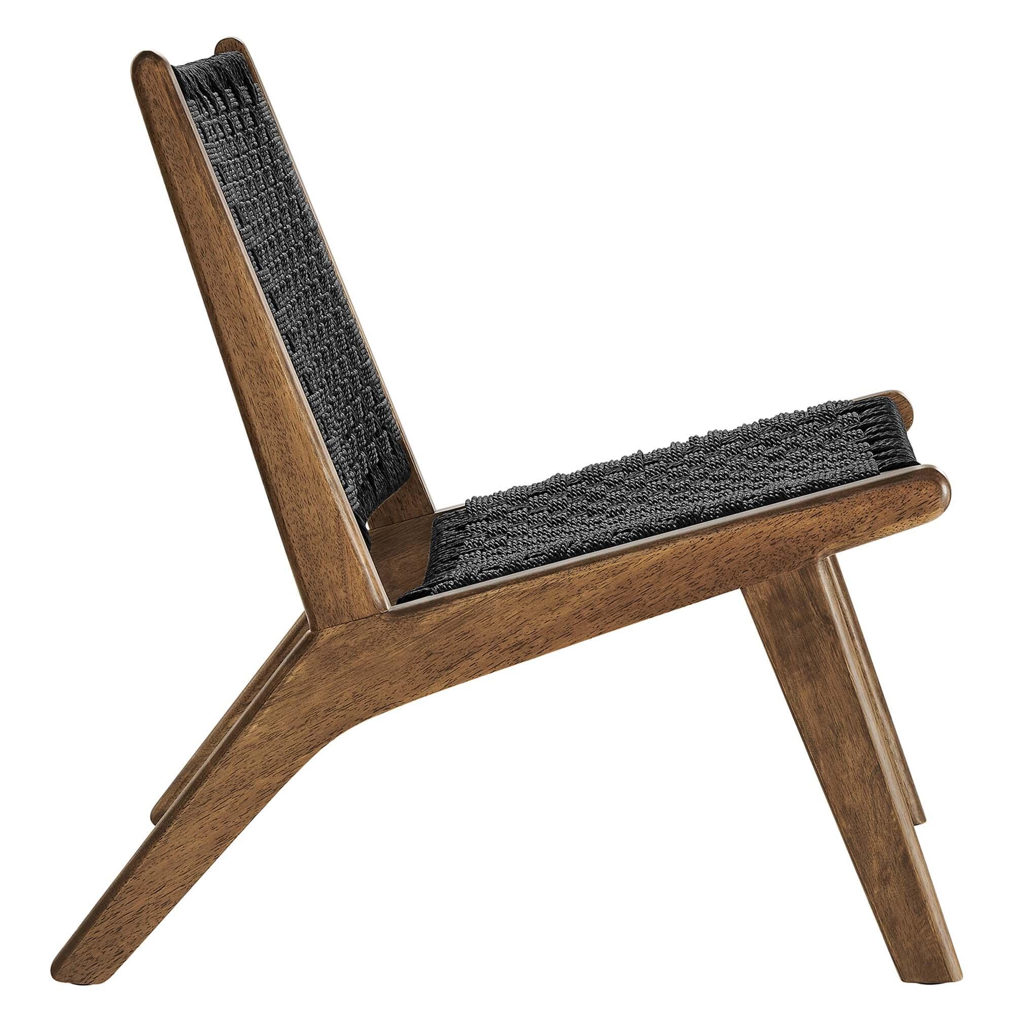 Modway Saoirse Accent Chair, Walnut/Black, large
