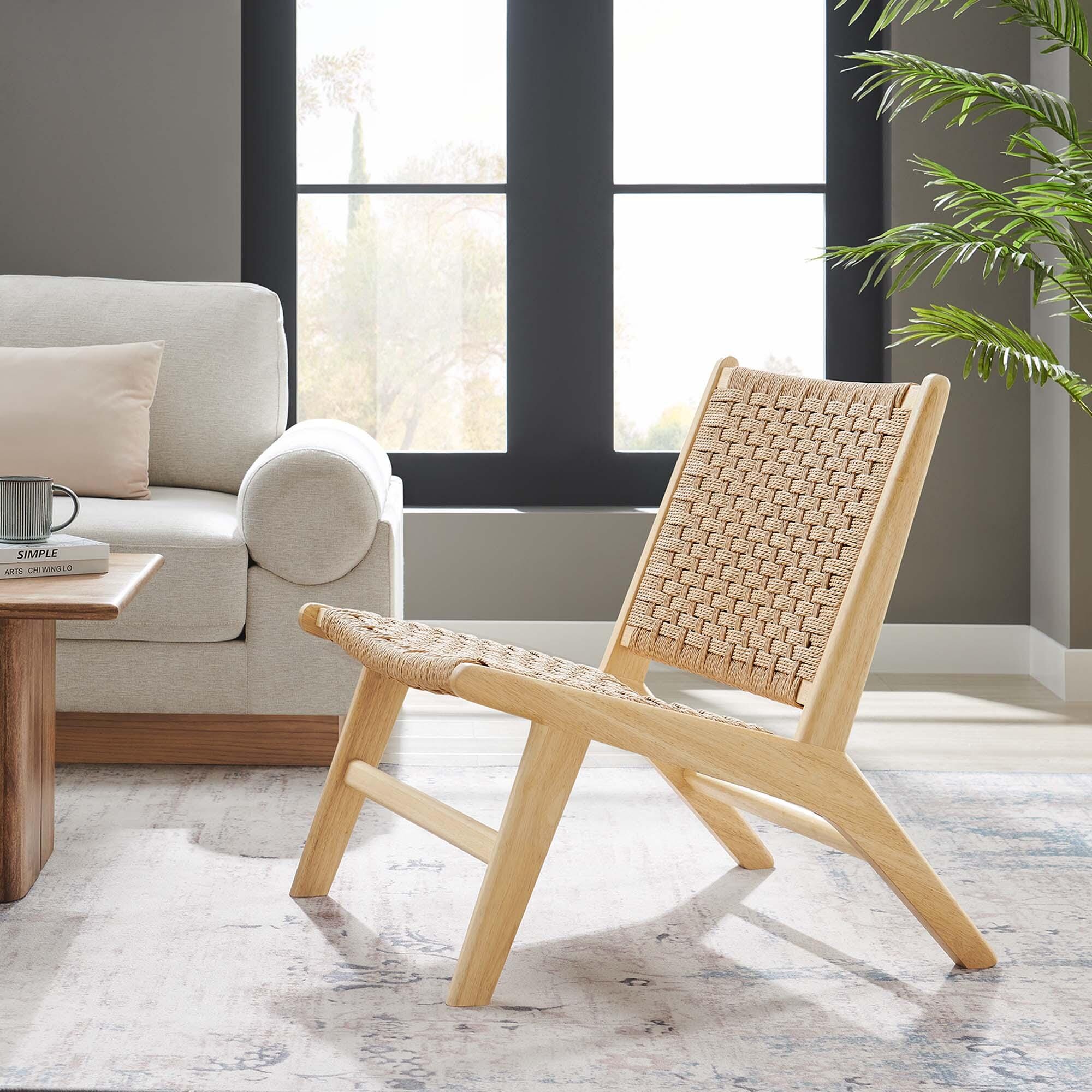 Modway Saoirse Accent Chair, Natural, large