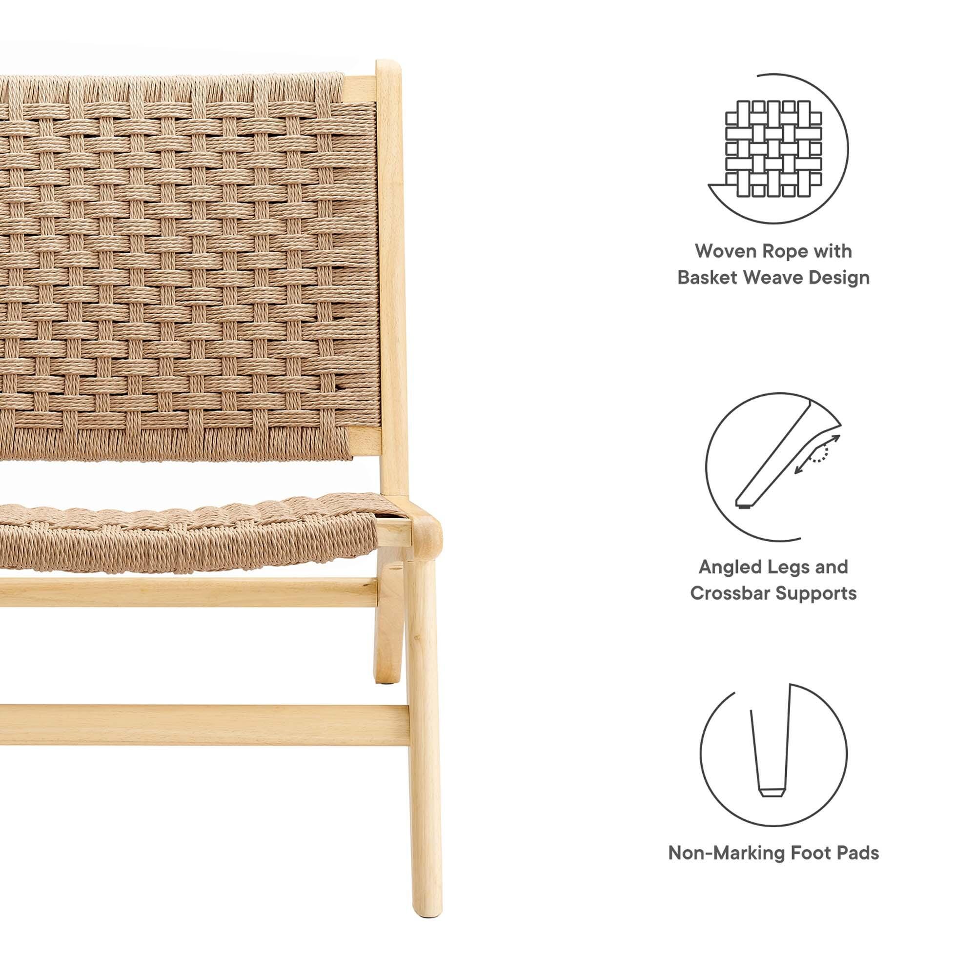 Modway Saoirse Accent Chair, Natural, large