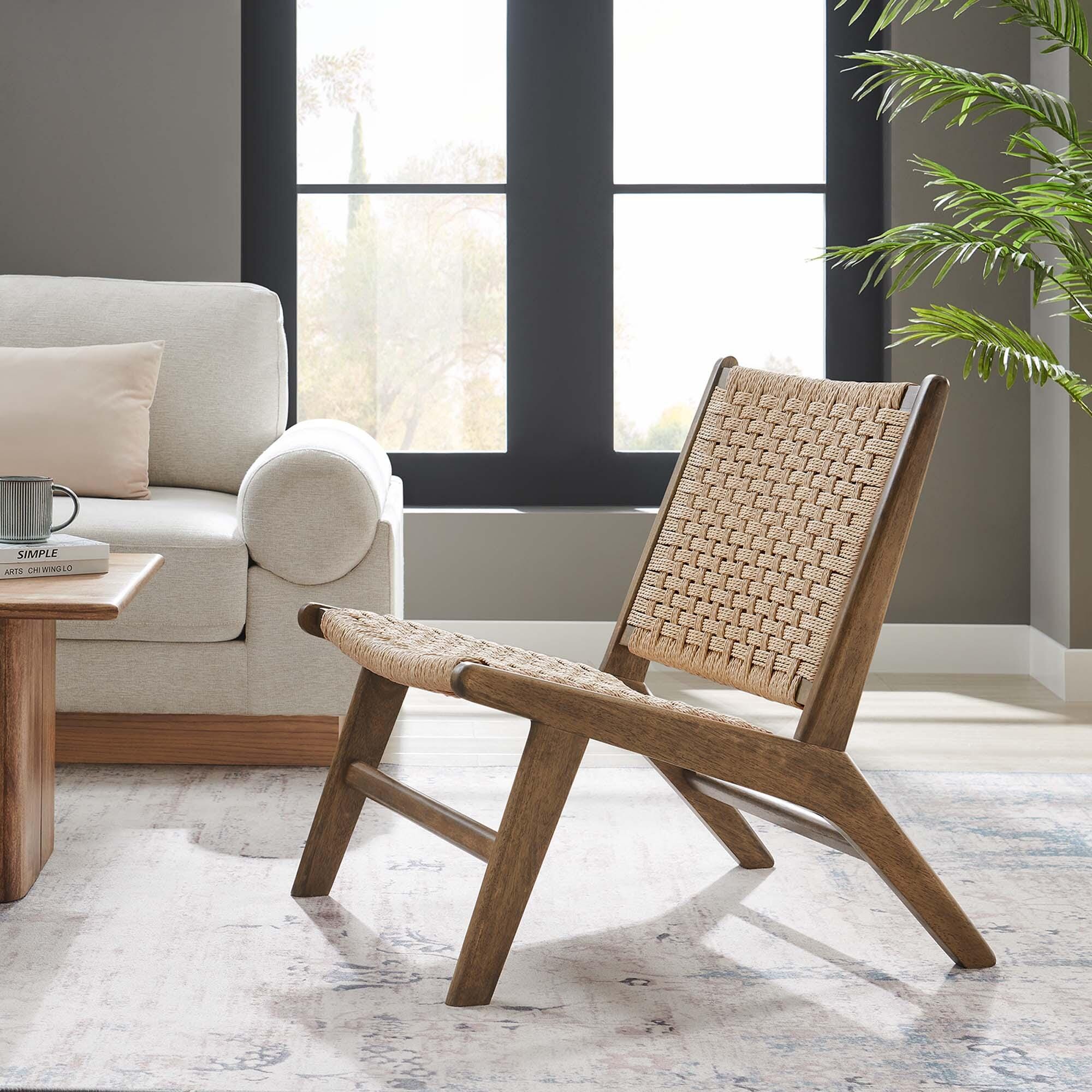 Modway Saoirse Accent Chair, Walnut/Natural, rollover