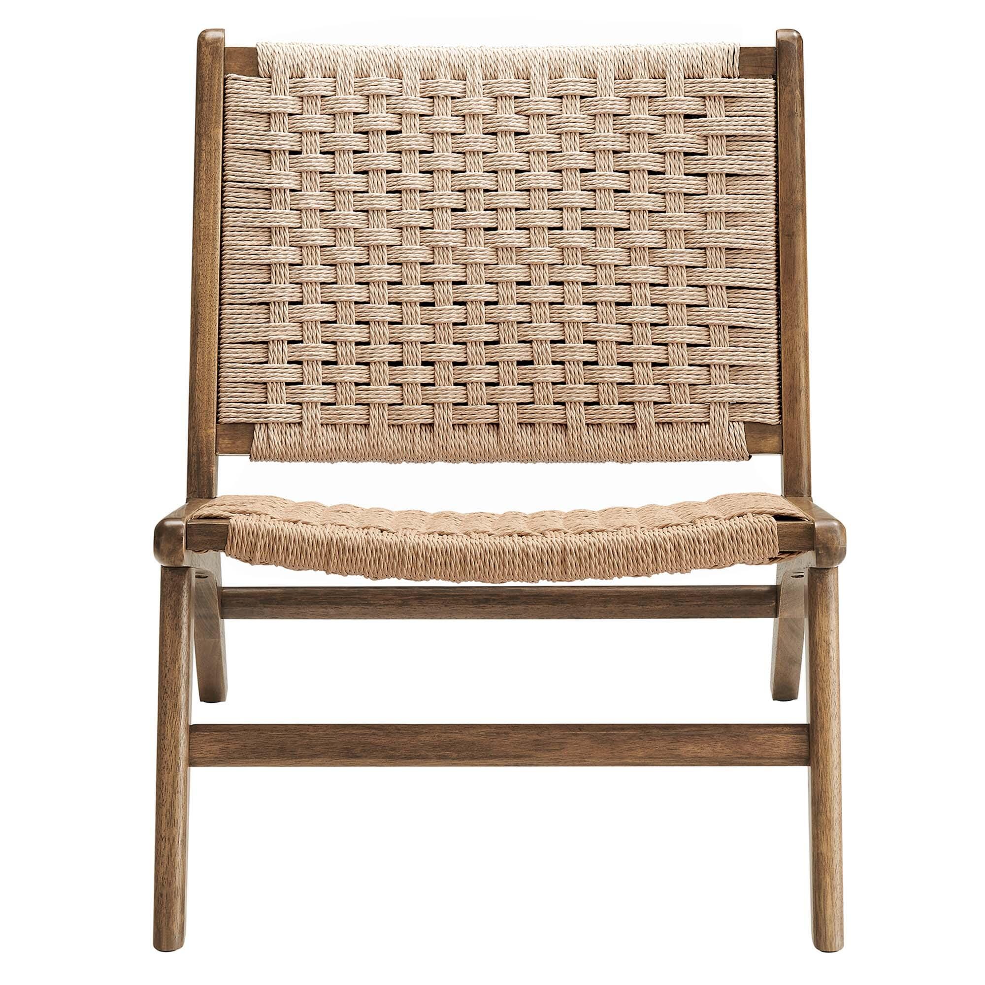 Modway Saoirse Accent Chair, Walnut/Natural, large