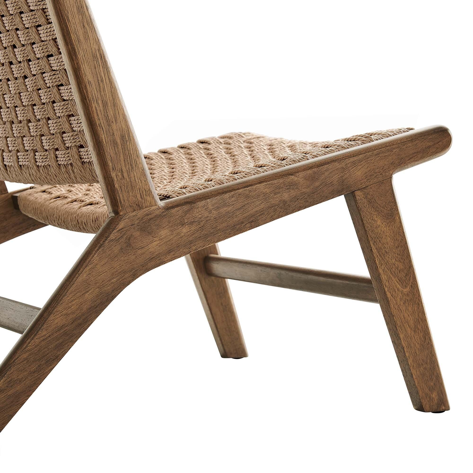 Modway Saoirse Accent Chair, Walnut/Natural, large
