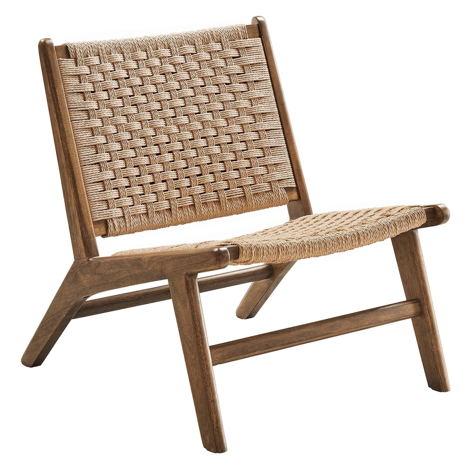 Modway Saoirse Accent Chair, Walnut/Natural, large