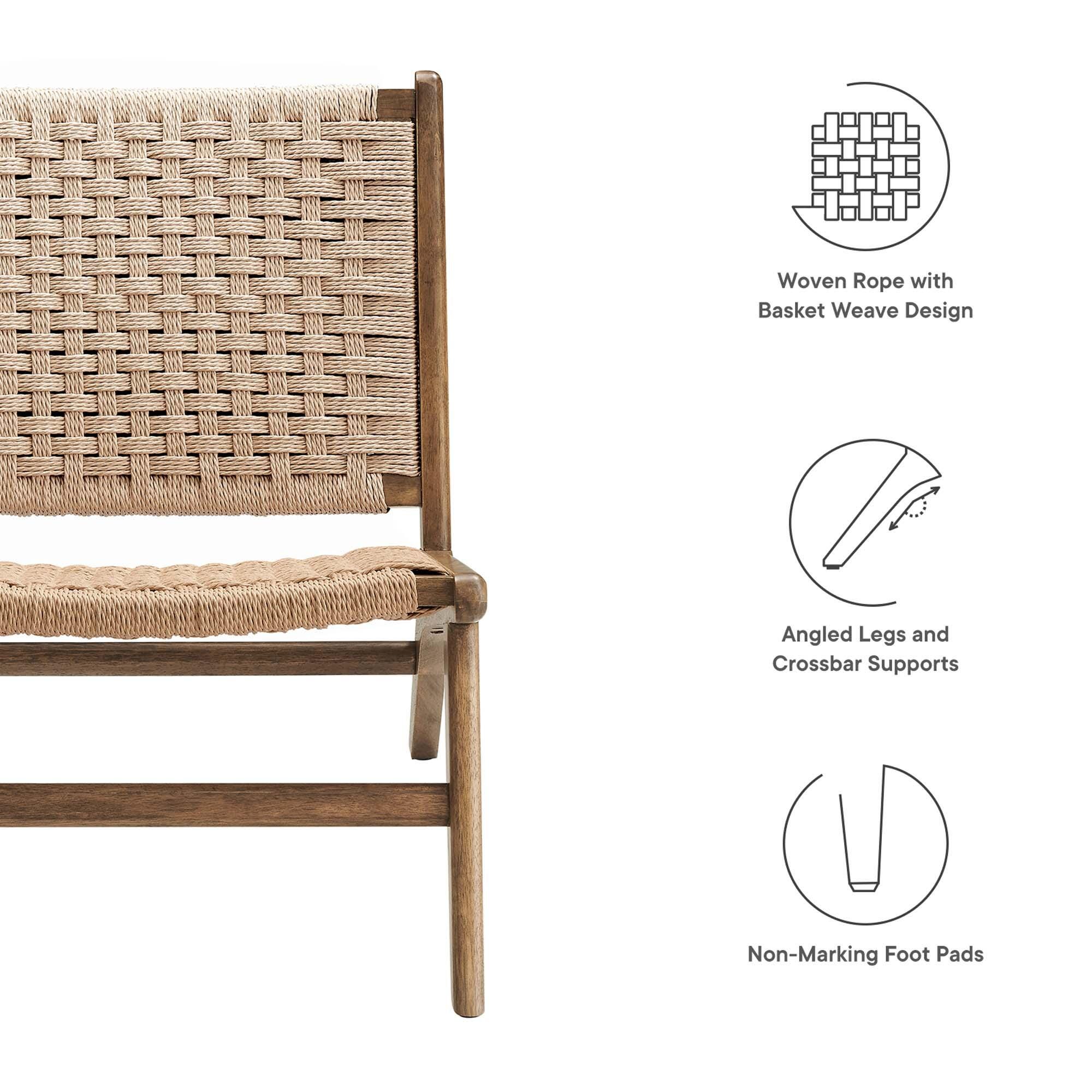 Modway Saoirse Accent Chair, Walnut/Natural, large