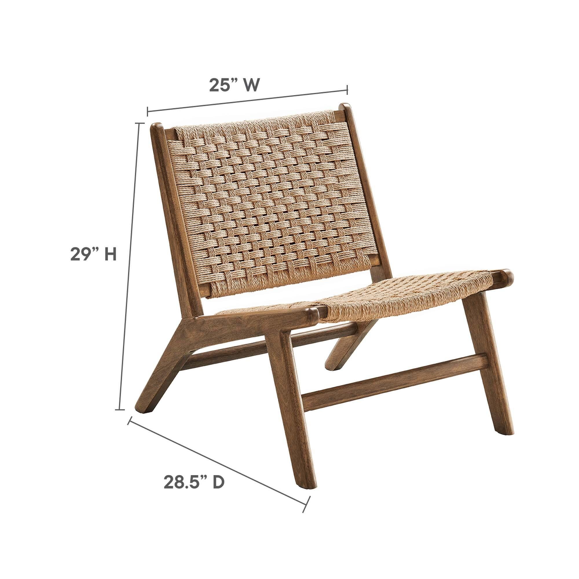 Modway Saoirse Accent Chair, Walnut/Natural, large