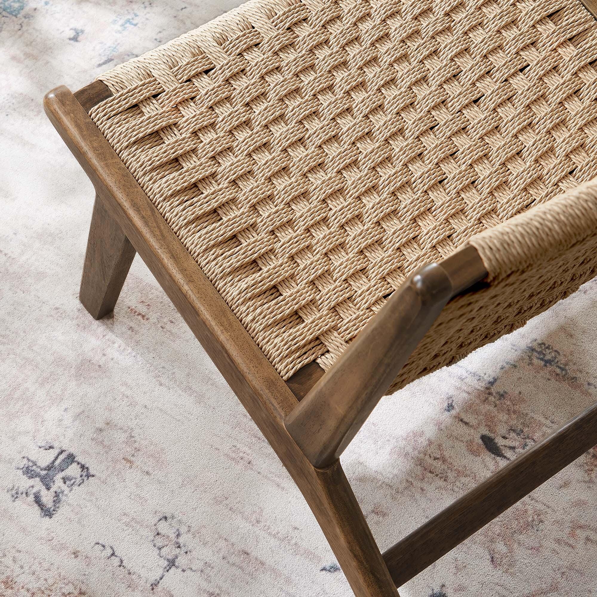 Modway Saoirse Accent Chair, Walnut/Natural, large