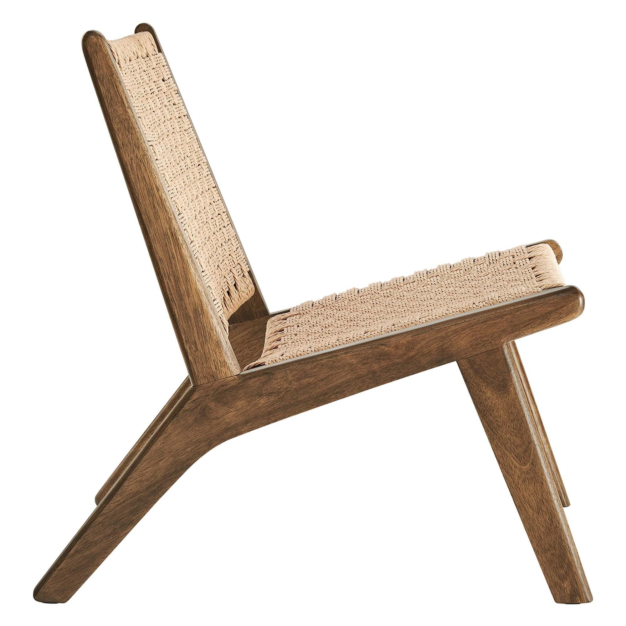 Modway Saoirse Accent Chair, Walnut/Natural, large