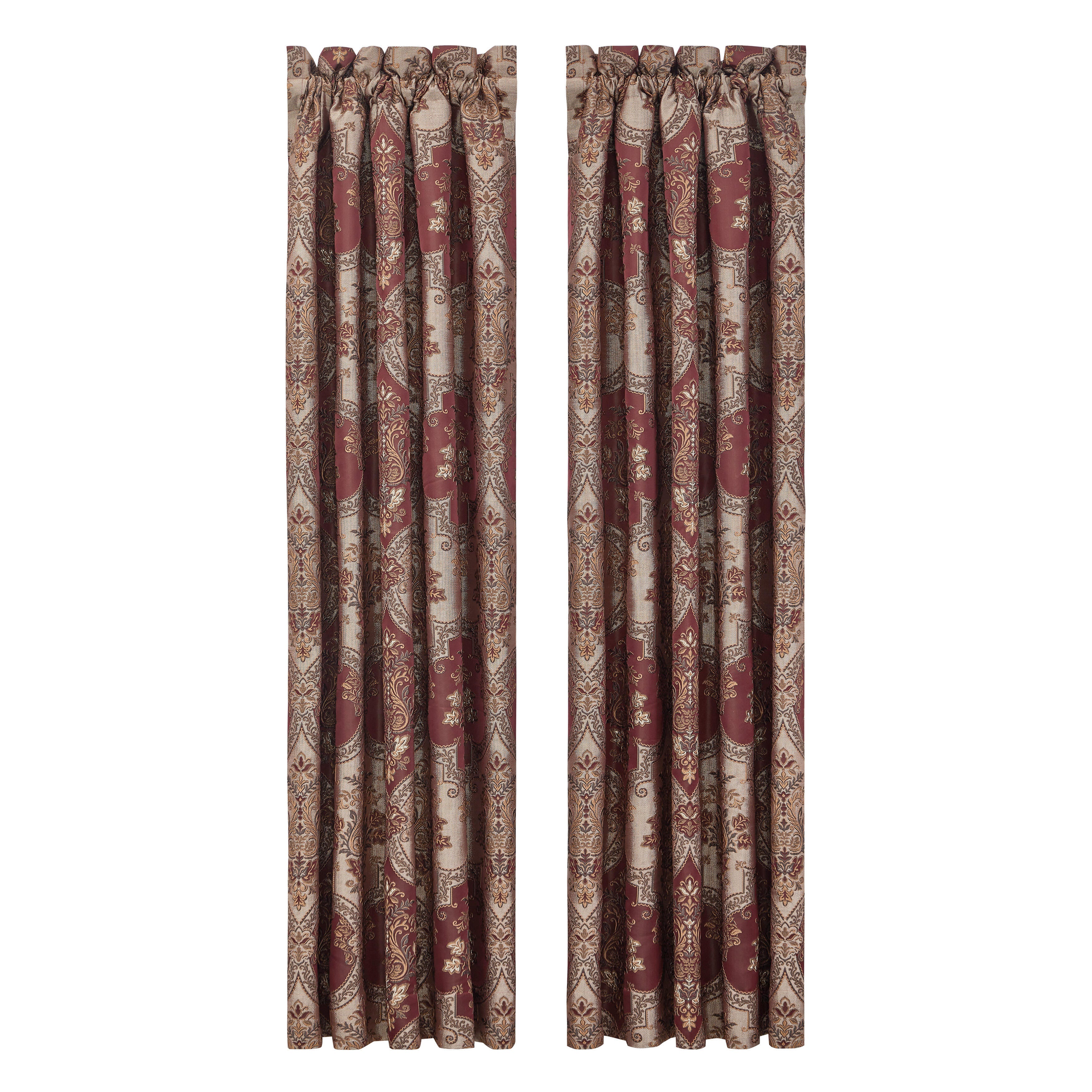 J. Queen New York Phyllis 84" Window Panel Pair, Bordeaux, large
