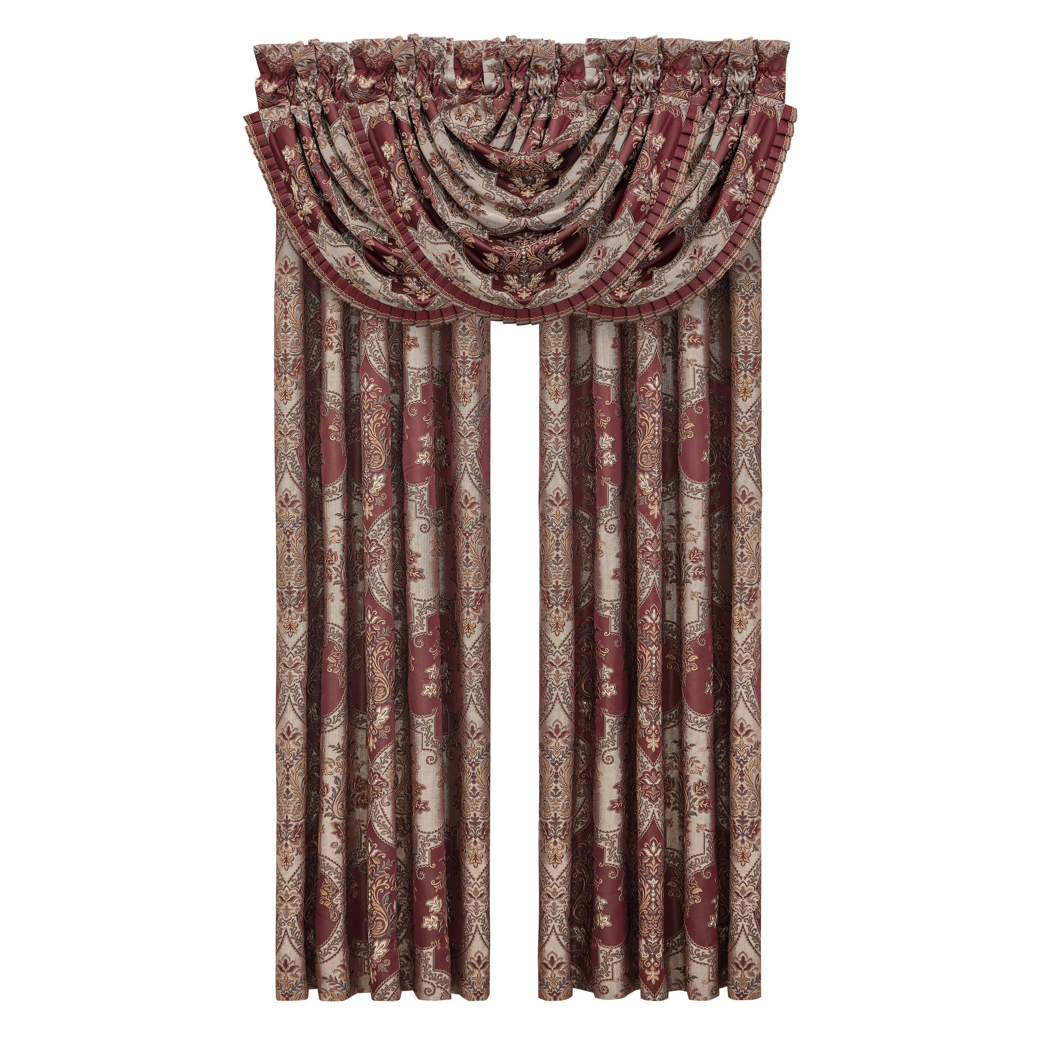J. Queen New York Phyllis 84" Window Panel Pair, Bordeaux, large