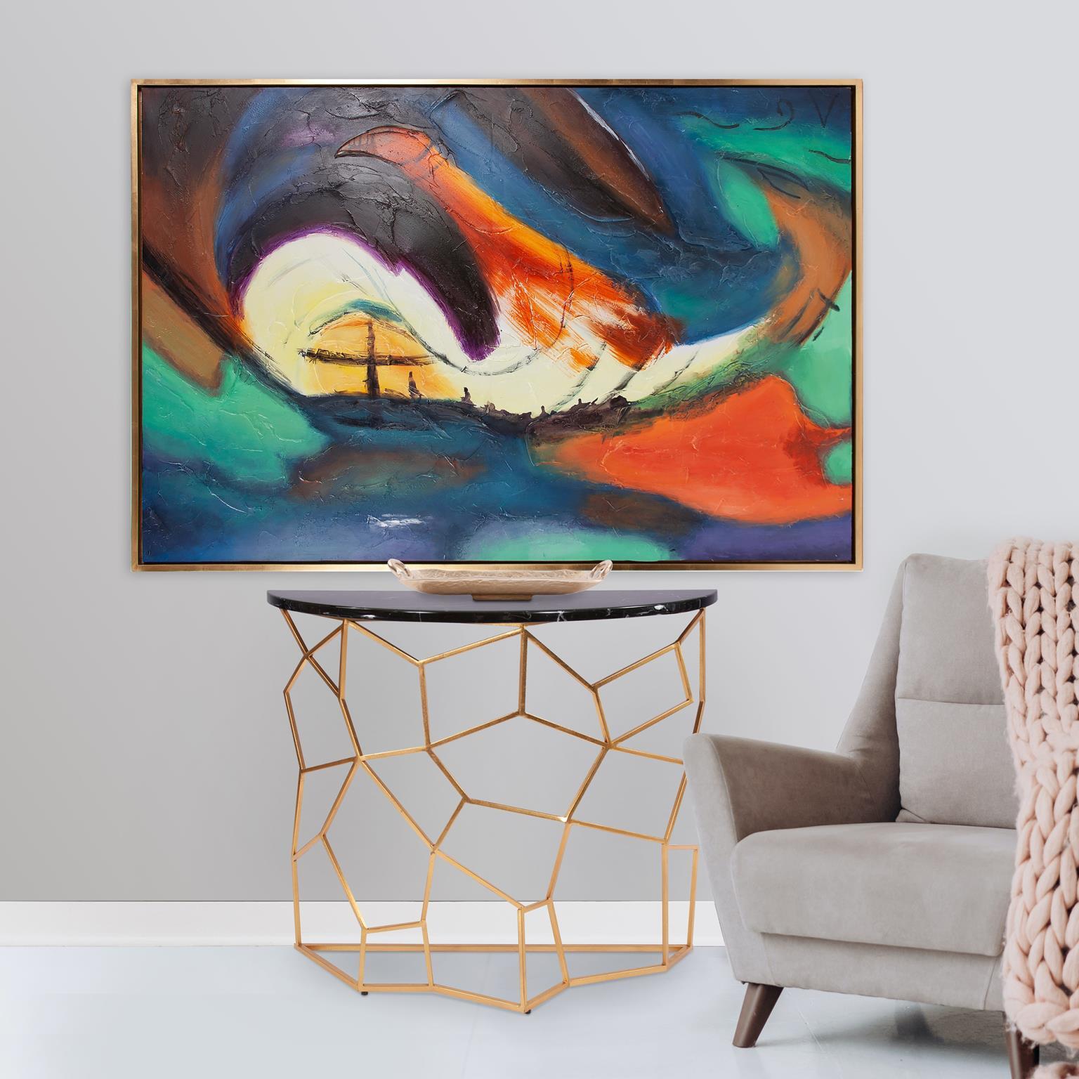 Howard Elliott Hand Painted Color Explosion Wall Art 62" x 42", , rollover